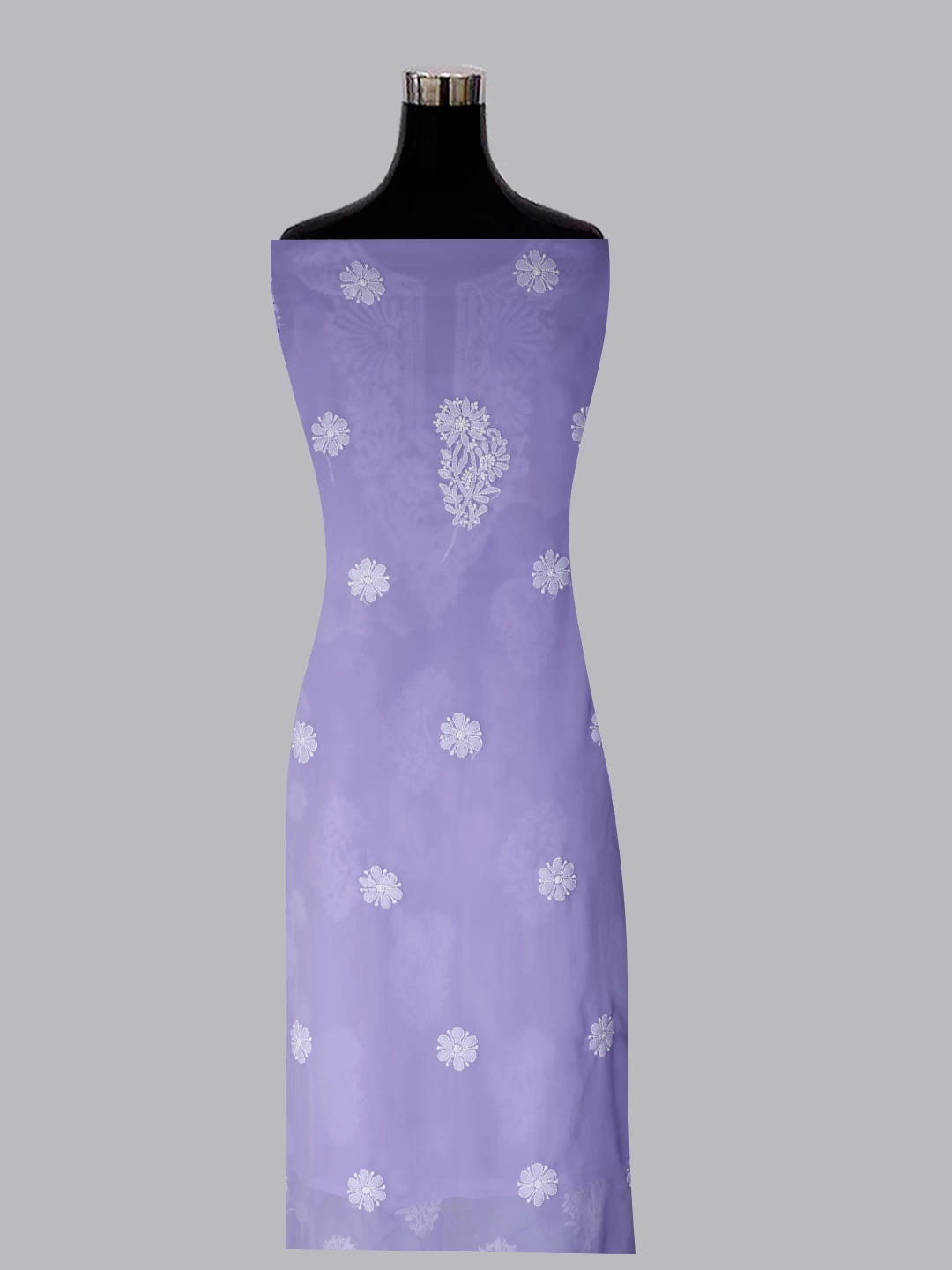 Ada Hand Embroidered Mauve Georgette Lucknowi Chikankari Unstitched Suit Piece With Cutdana Work 01A418141