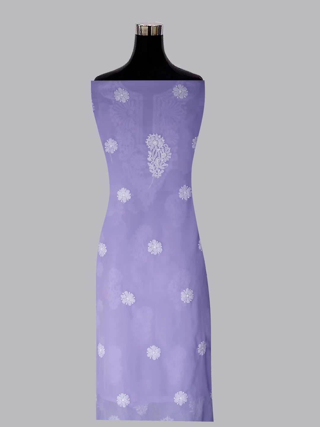 Ada Hand Embroidered Mauve Georgette Lucknowi Chikankari Unstitched Suit Piece With Cutdana Work 01A418141