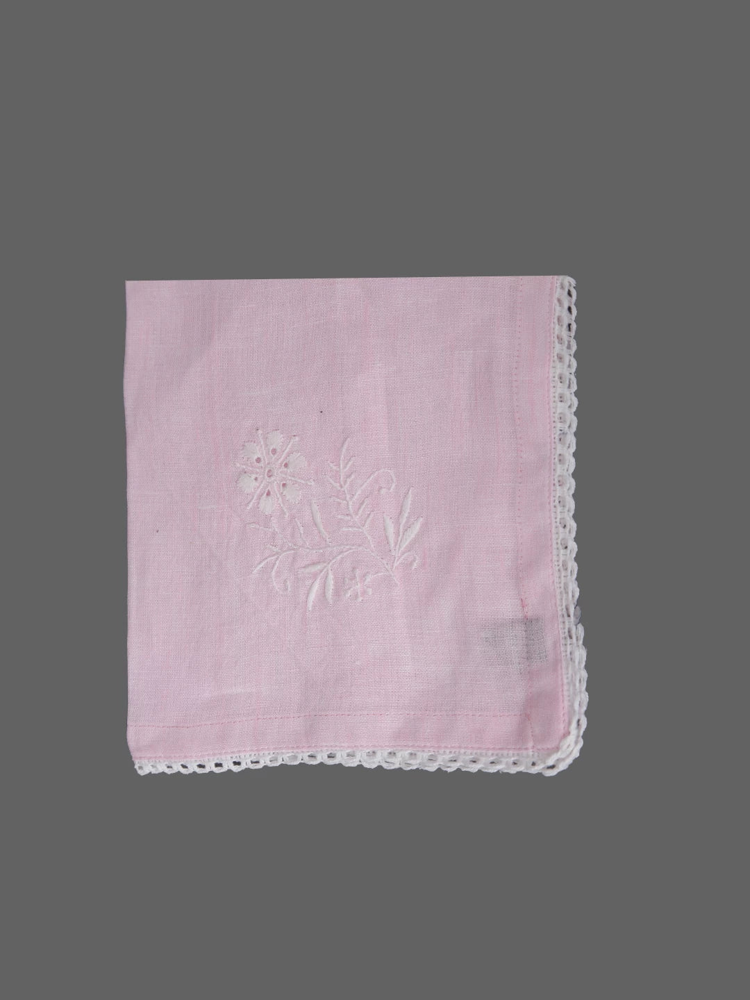 Ada Hand Embroidered Powder Pink Cotton Lucknowi Chikankari Napkin Set 01A4321218