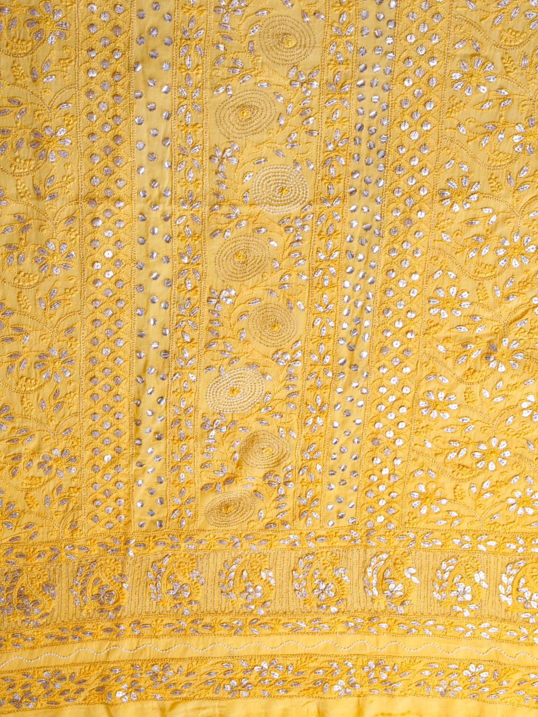 Ada Hand Embroidered Yellow Viscose Georgette Lucknowi Chikankari Unstitched Kurta Dupatta Set With Zari Work 01A255241
