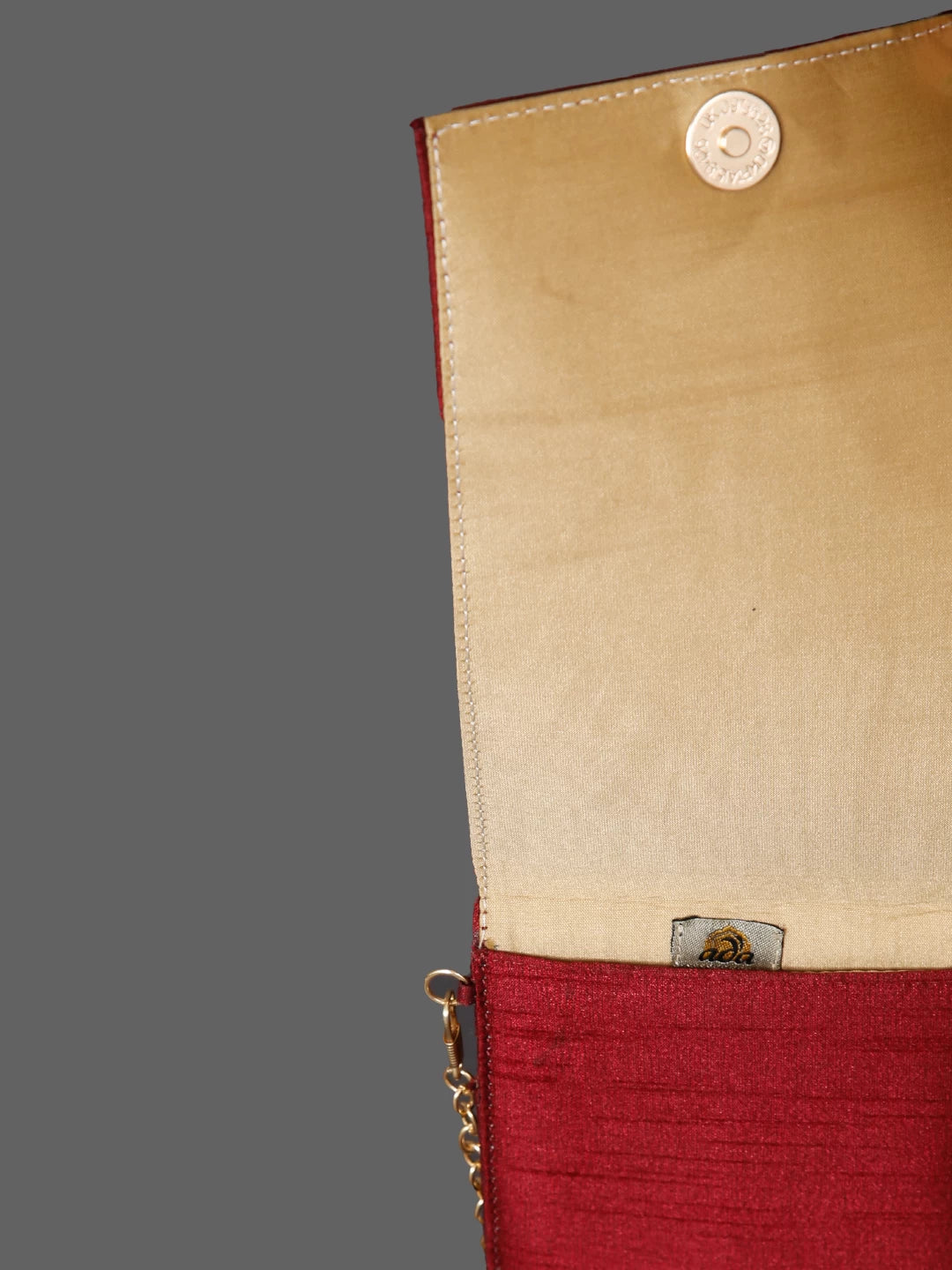 Ada Hand Embroidered Maroon Silk Lucknowi Chikankari Mobile Cover With Zari Work 01A437641