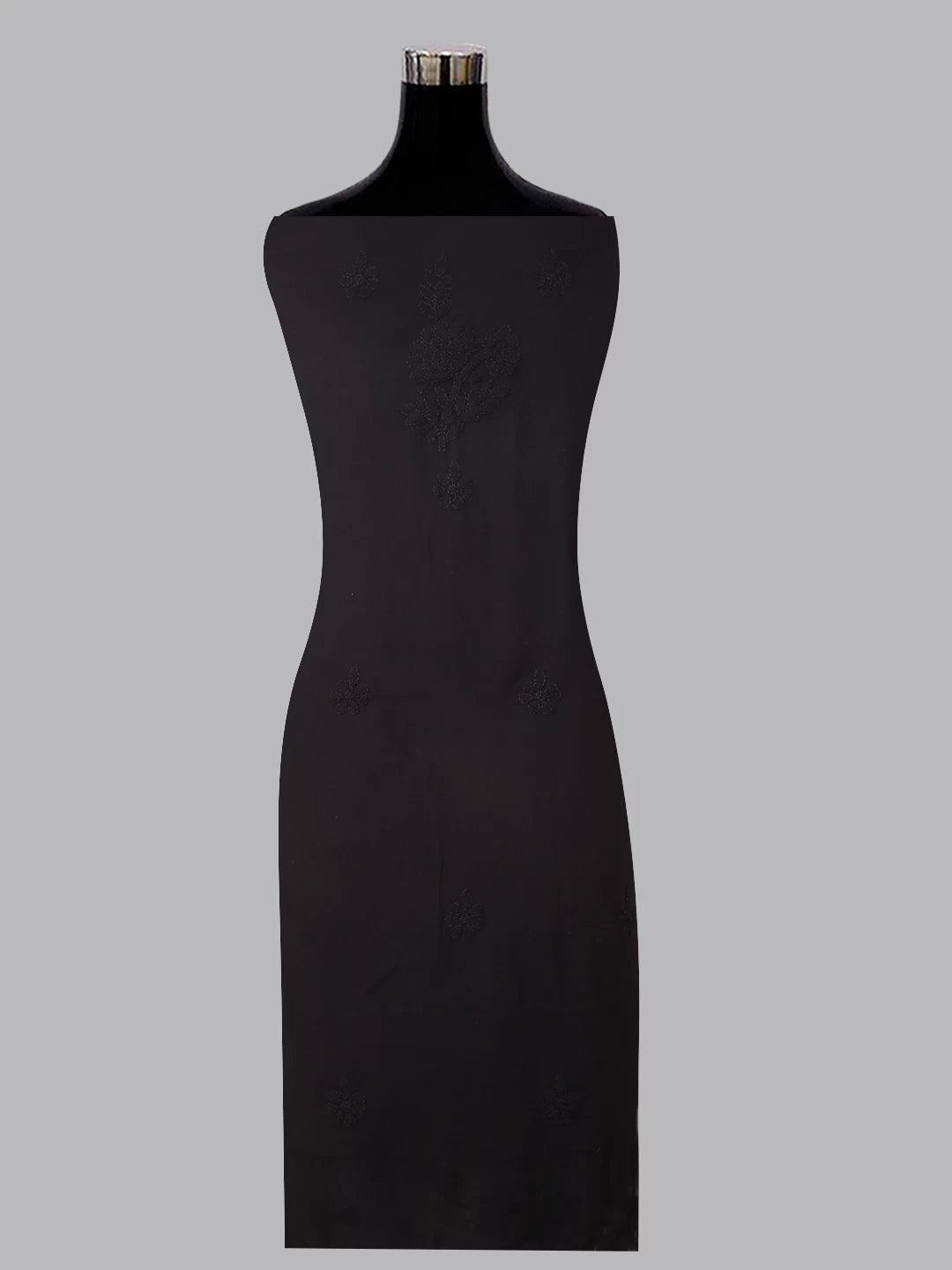 Ada Hand Embroidered Black Georgette Lucknowi Chikankari Unstitched Suit Piece A211281