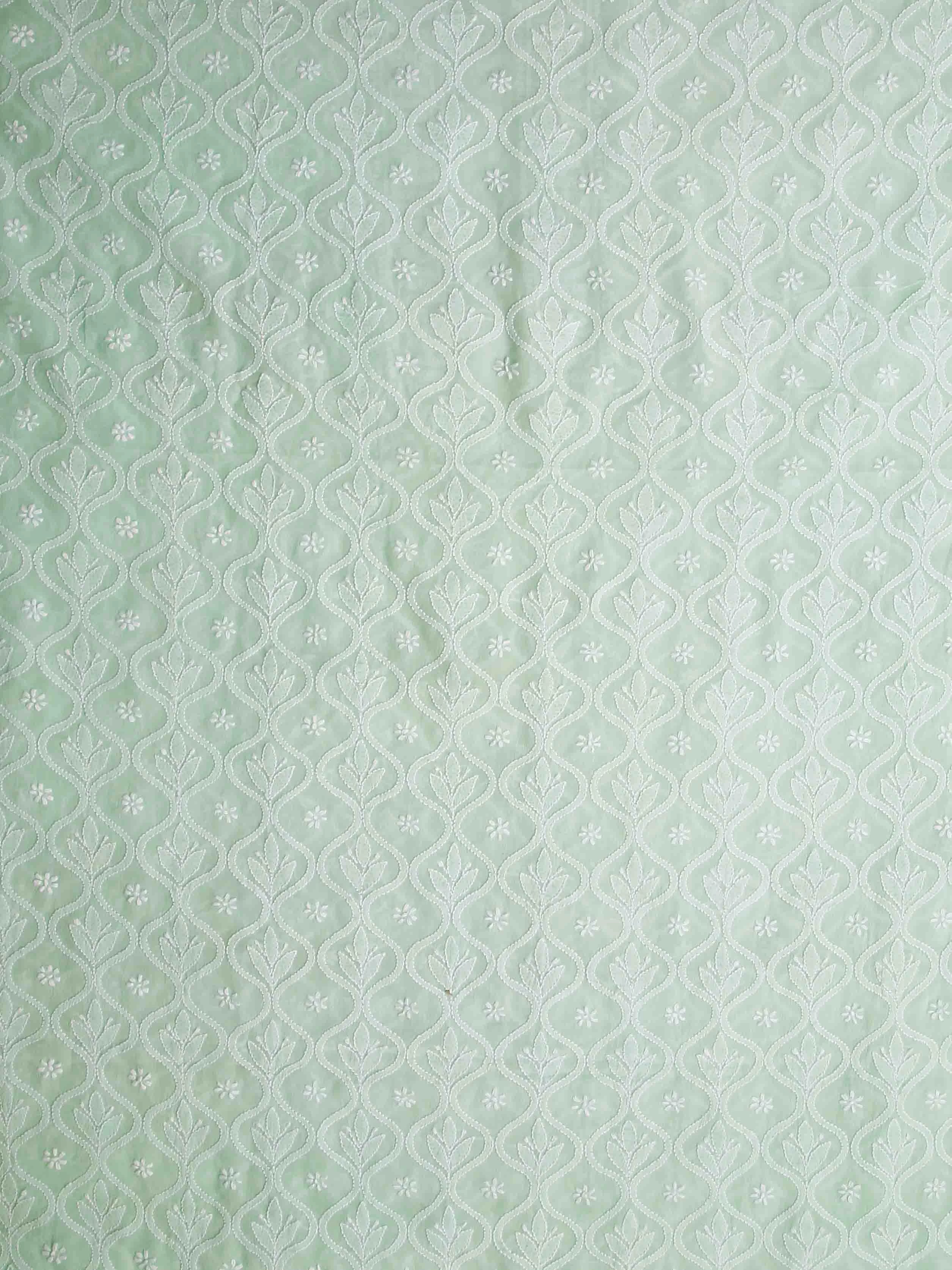 Ada Hand Embroidered Sea Green Pure Georgette Lucknowi Chikankari Unstitched Men's Kurta Piece 01A339031
