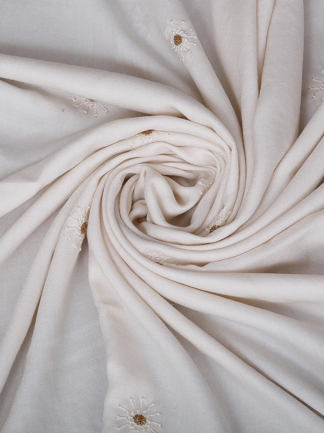 Ada Hand Embroidered Ivory White Lucknowi Chikankari unisex Shawl 01A334906