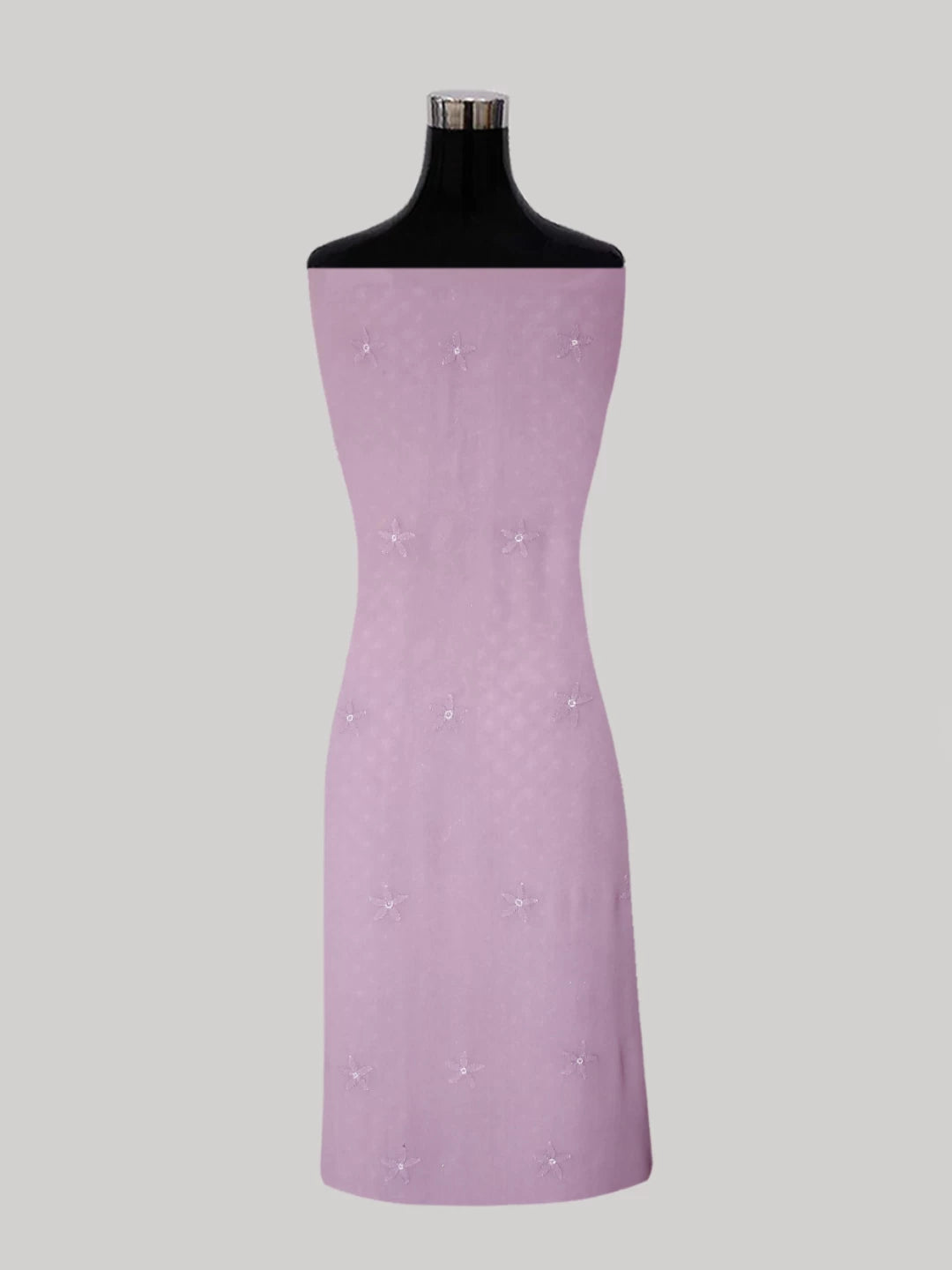 Ada Hand Embroidered Thistle Purple Viscose Georgette Lucknowi Chikankari Unstitched Kurta Dupatta Set With Pearl Work 01A383472