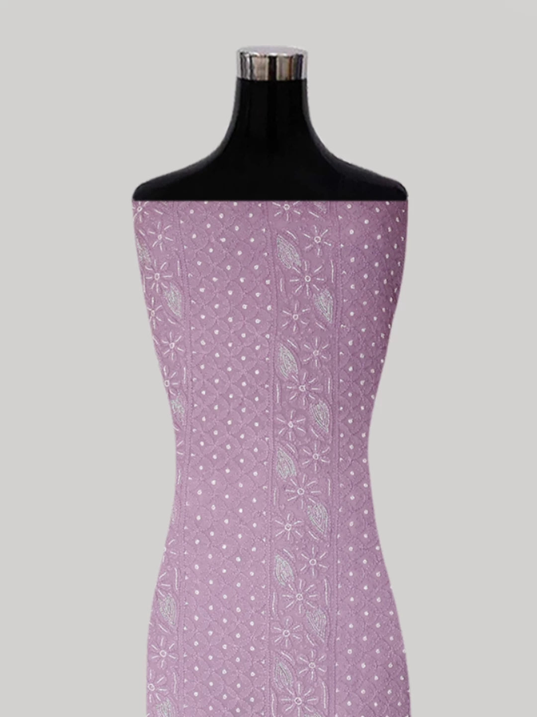 Ada Hand Embroidered Thistle Purple Viscose Georgette Lucknowi Chikankari Unstitched Kurta Dupatta Set With Pearl Work 01A383472