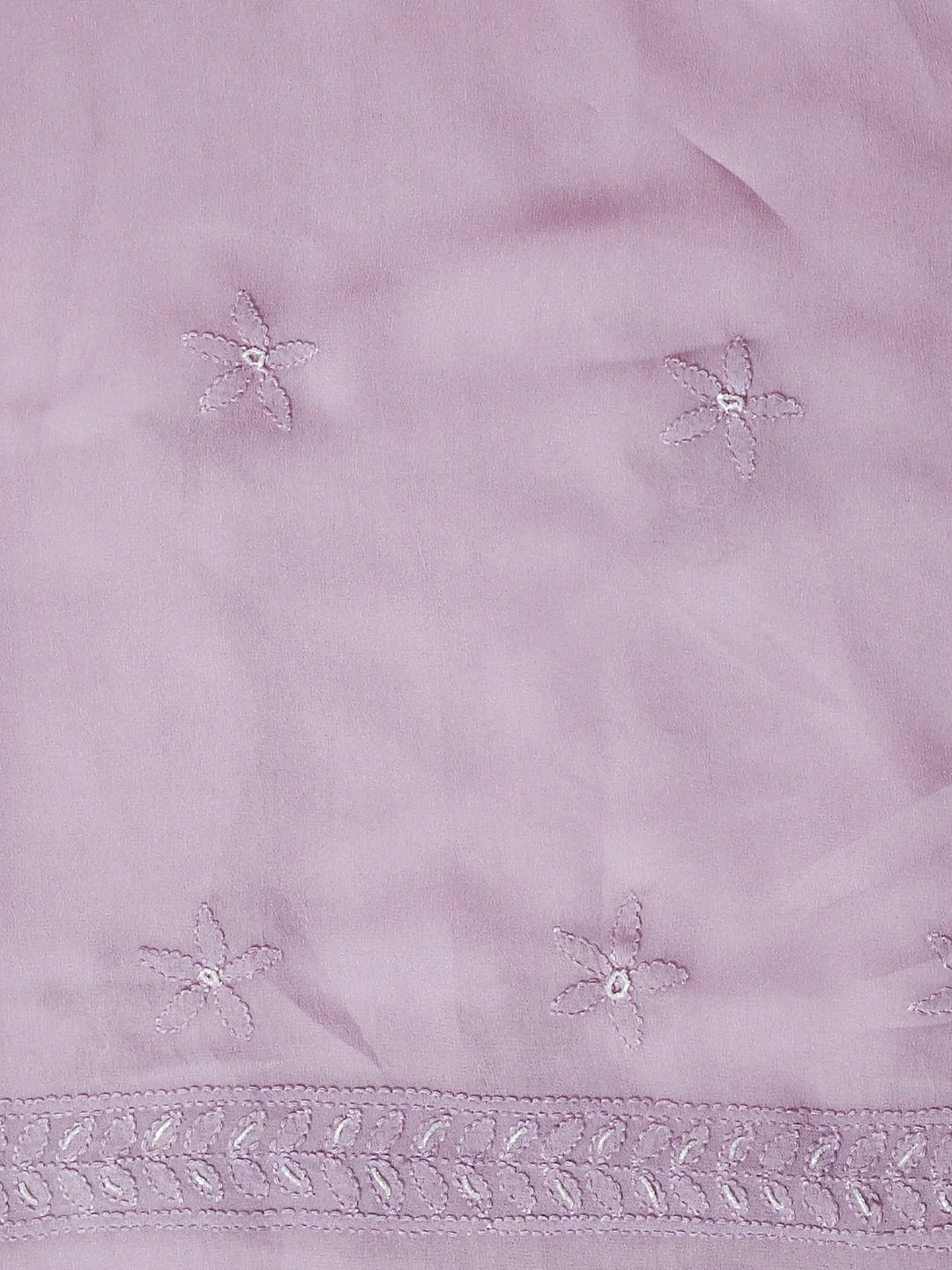 Ada Hand Embroidered Thistle Purple Viscose Georgette Lucknowi Chikankari Unstitched Kurta Dupatta Set With Pearl Work 01A383472