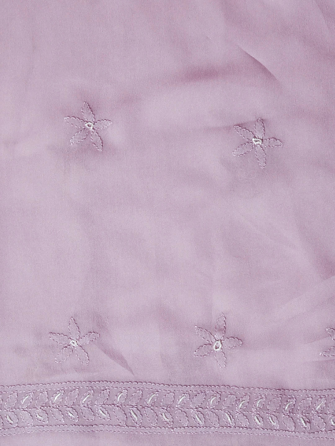 Ada Hand Embroidered Thistle Purple Viscose Georgette Lucknowi Chikankari Unstitched Kurta Dupatta Set With Pearl Work 01A383472