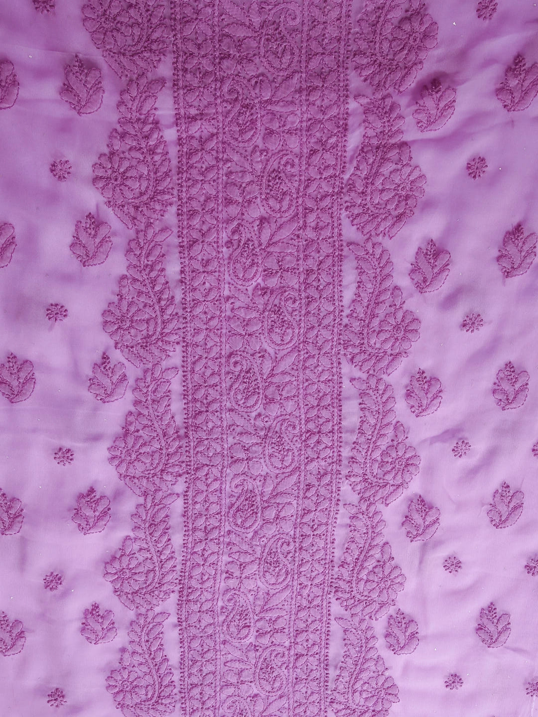 Ada Hand Embroidered Mauve Georgette Lucknowi Chikankari Unstitched Suit Piece A211290