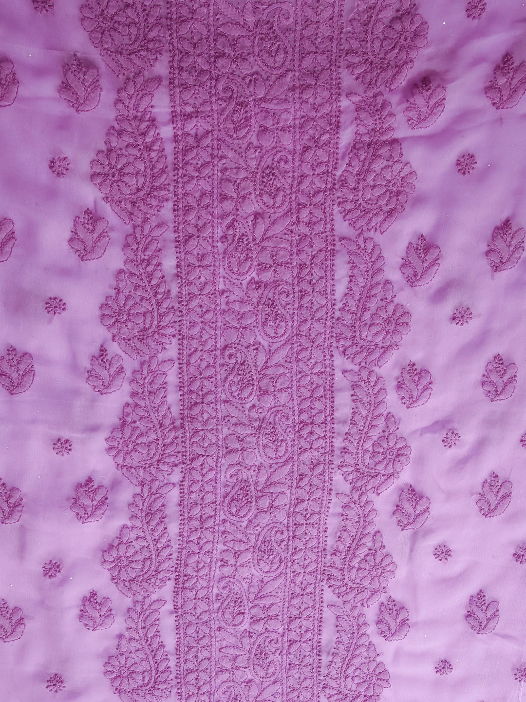 Ada Hand Embroidered Mauve Georgette Lucknowi Chikankari Unstitched Suit Piece A211290