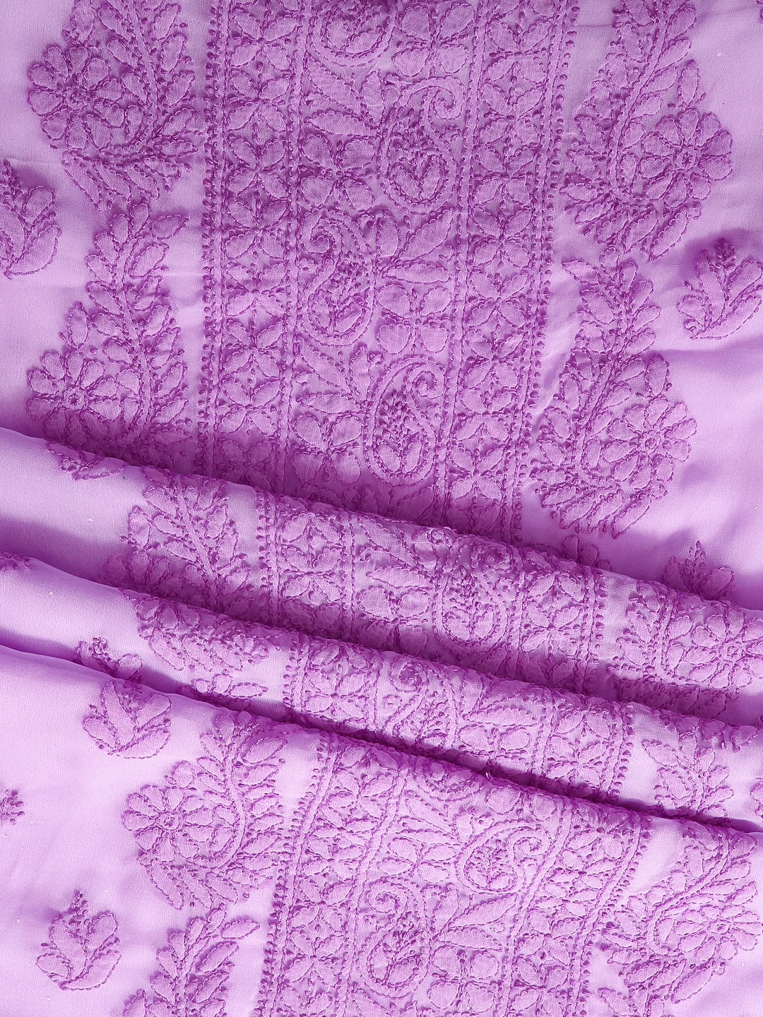 Ada Hand Embroidered Mauve Georgette Lucknowi Chikankari Unstitched Suit Piece A211290
