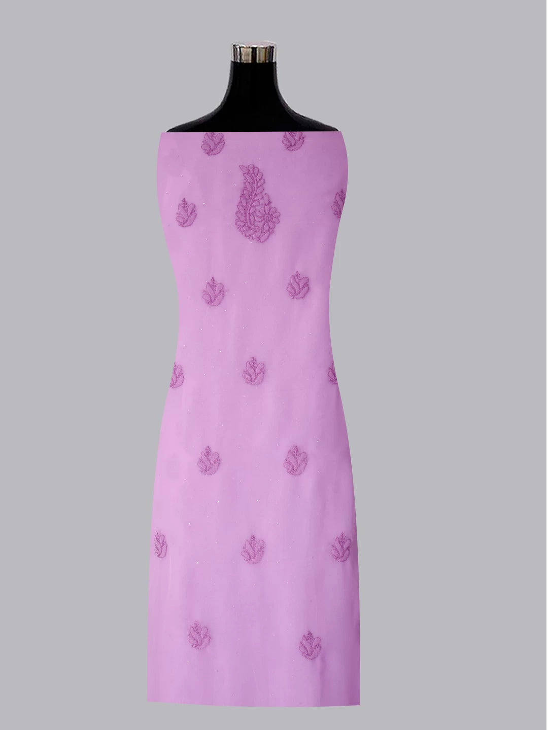 Ada Hand Embroidered Mauve Georgette Lucknowi Chikankari Unstitched Suit Piece A211290