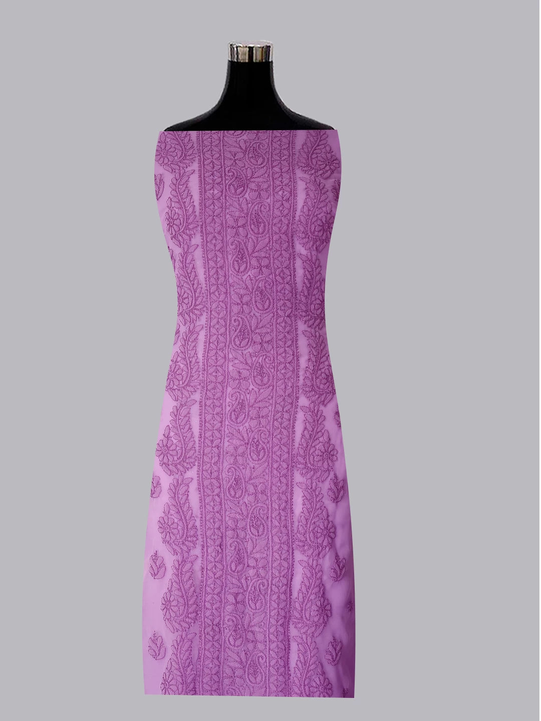 Ada Hand Embroidered Mauve Georgette Lucknowi Chikankari Unstitched Suit Piece A211290