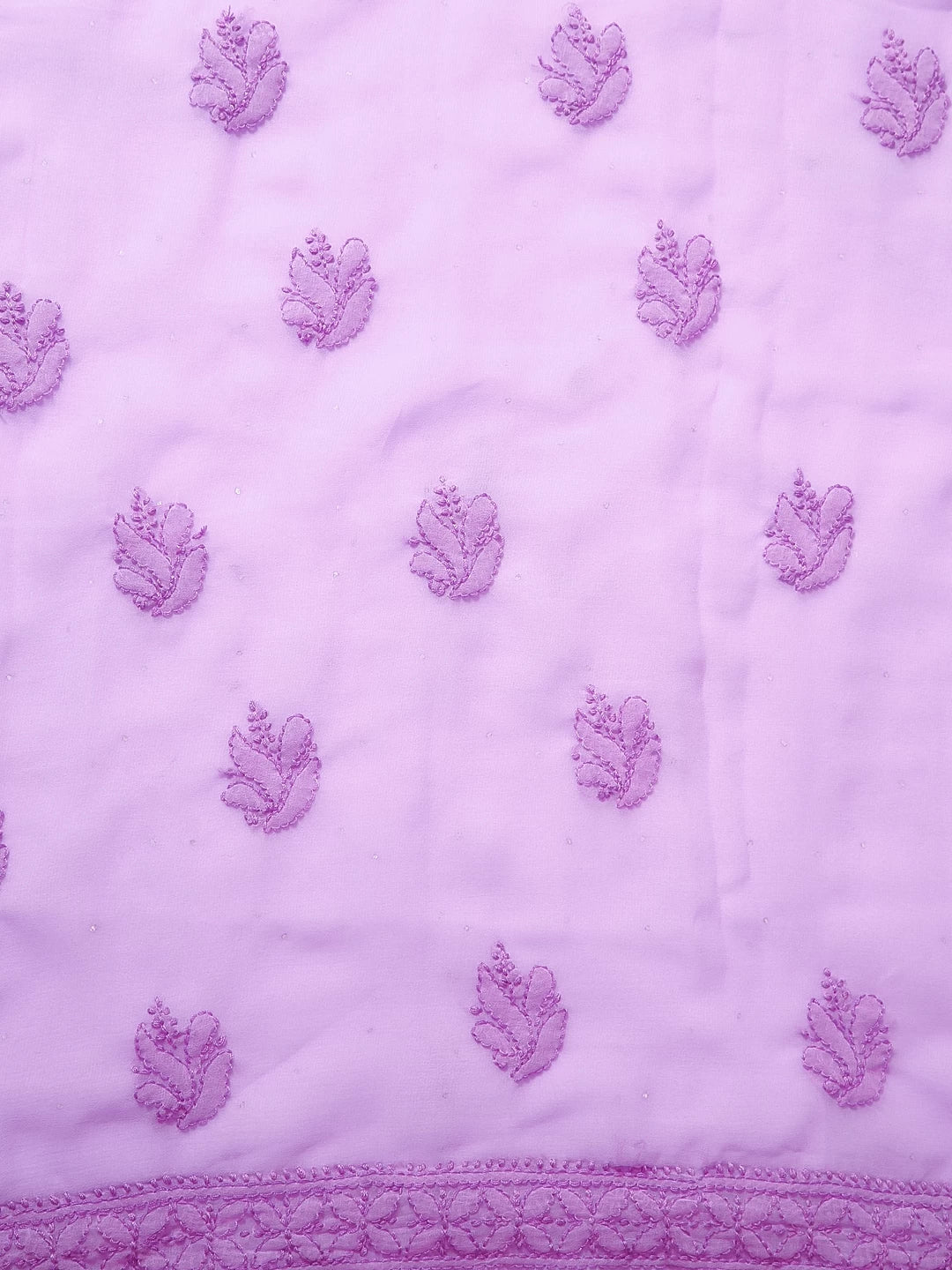 Ada Hand Embroidered Mauve Georgette Lucknowi Chikankari Unstitched Suit Piece A211290