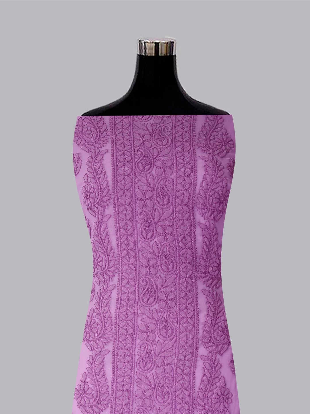 Ada Hand Embroidered Mauve Georgette Lucknowi Chikankari Unstitched Suit Piece A211290