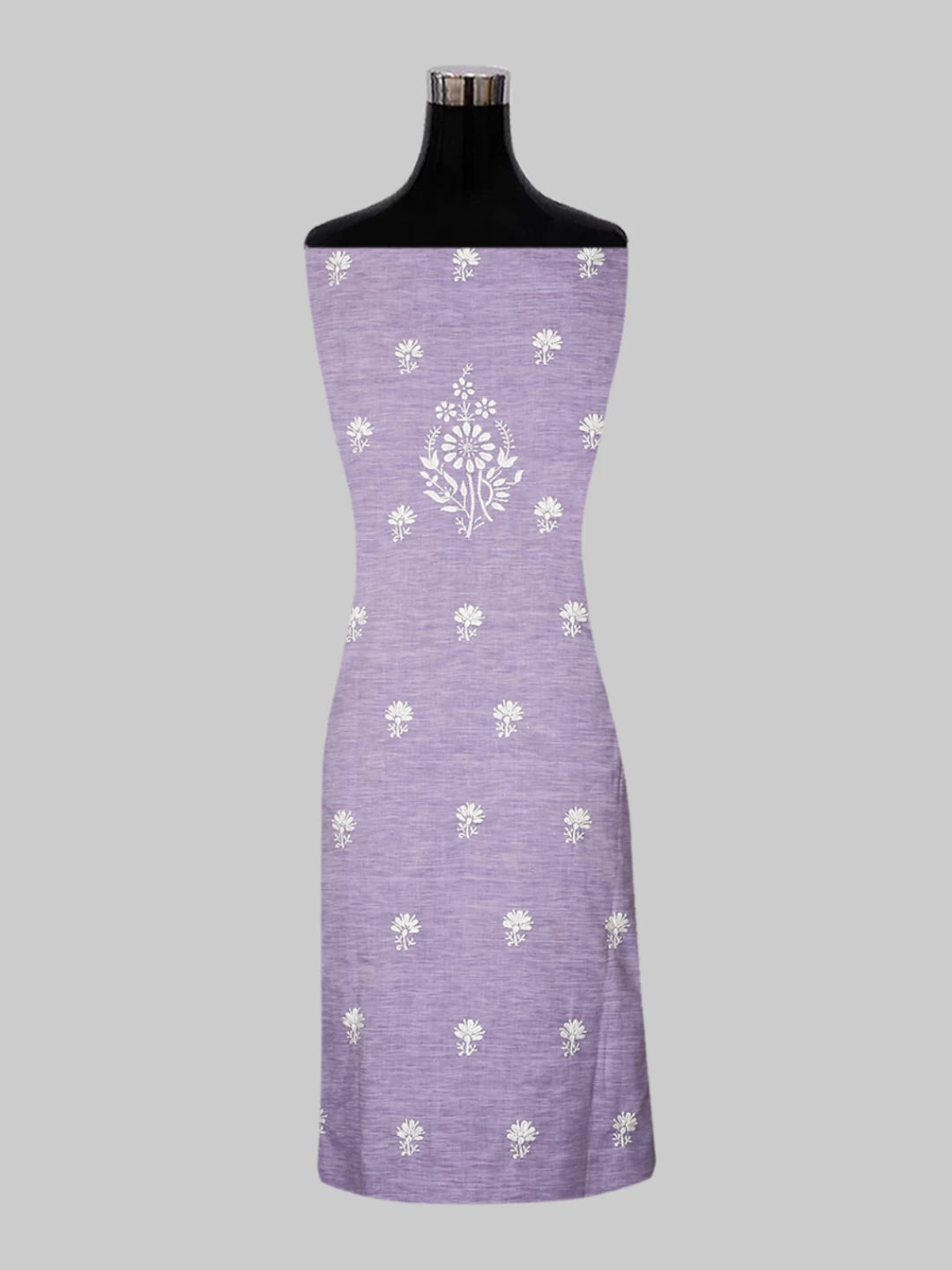 Ada Hand Embroidered Lavender Cotton lucknowi Chikankari Semi-Stitched Straight Kurta Piece 01A297685