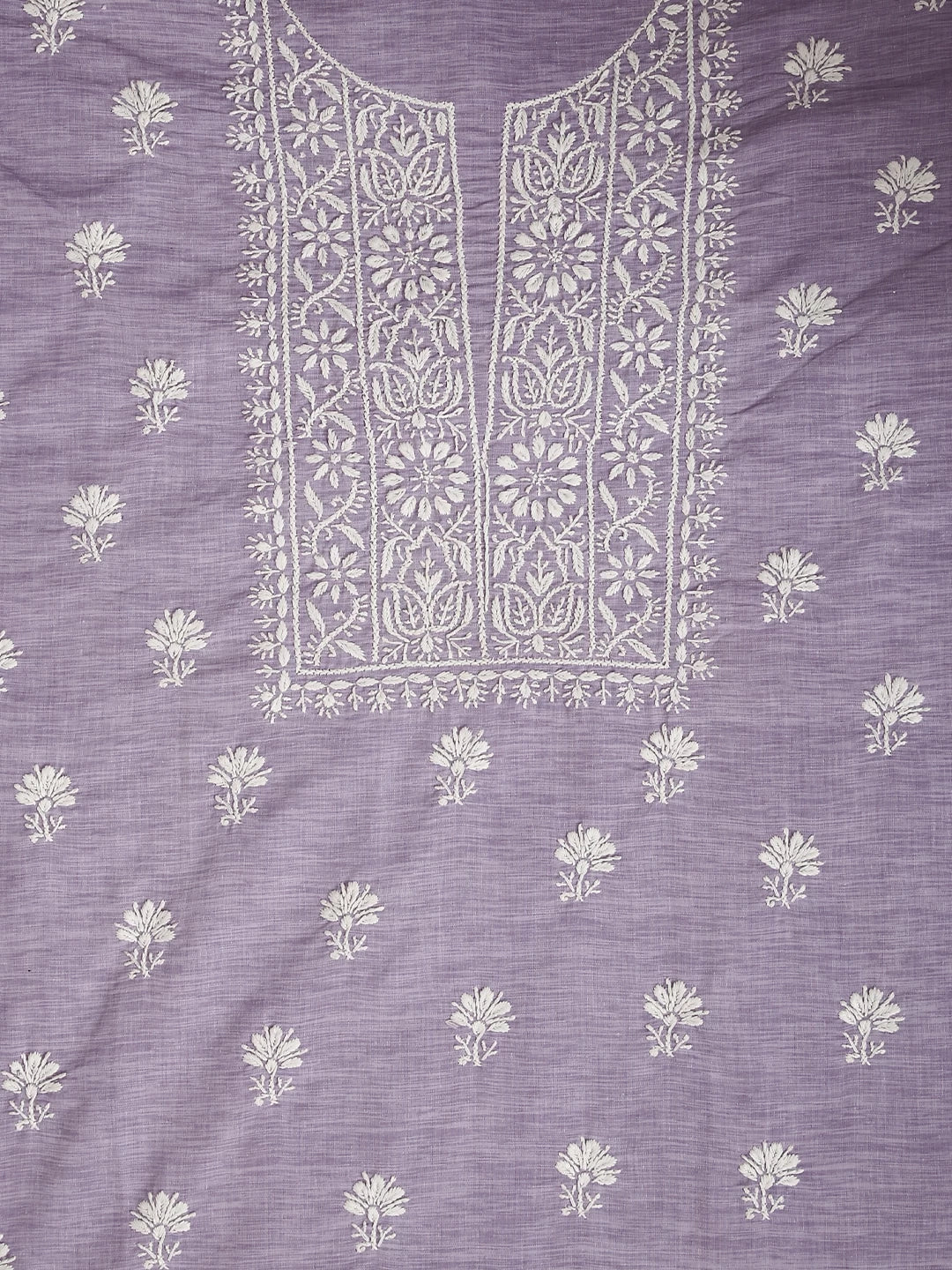 Ada Hand Embroidered Lavender Cotton lucknowi Chikankari Semi-Stitched Straight Kurta Piece 01A297685