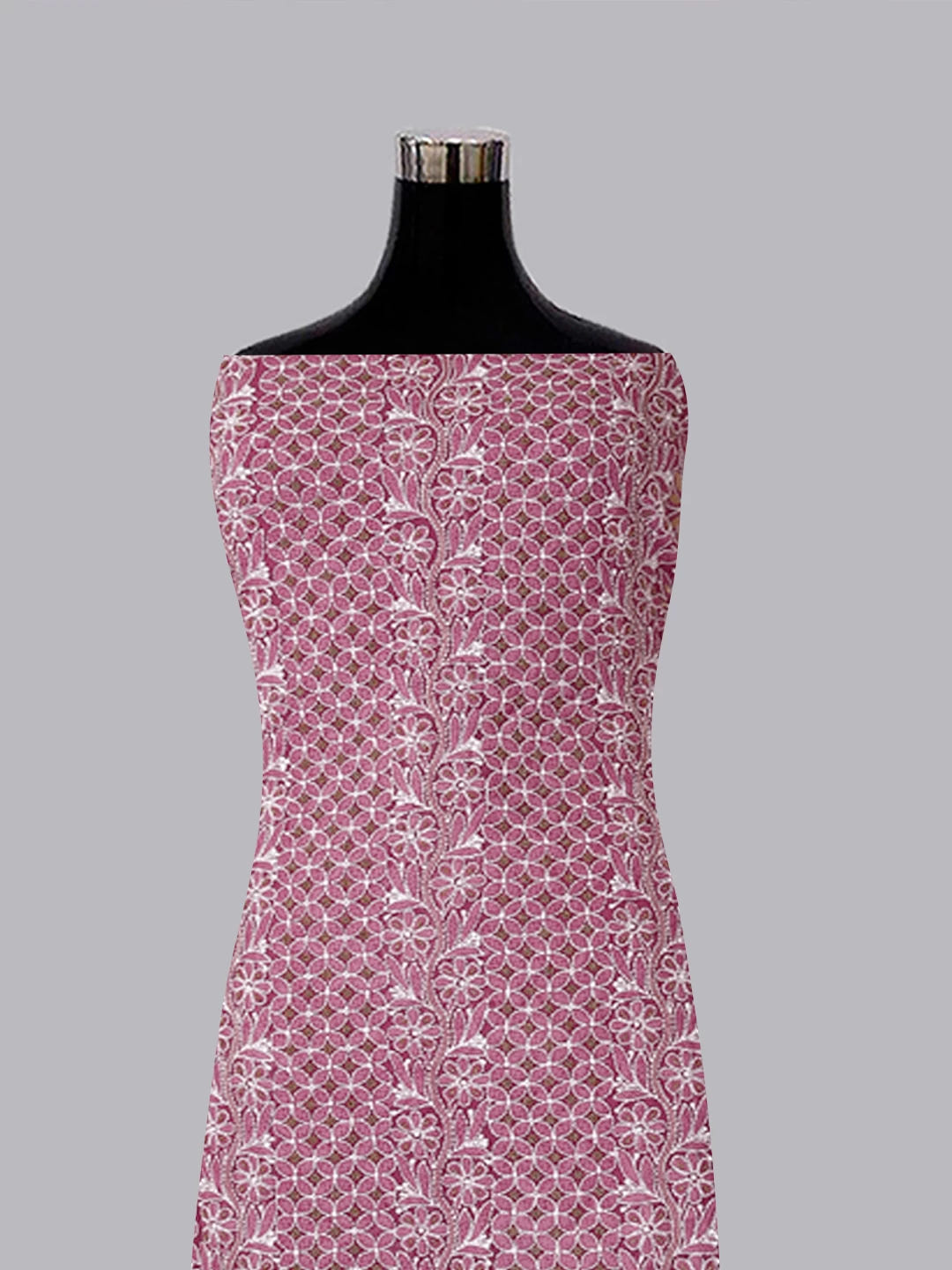 Ada Hand Embroidered Mauve Georgette Lucknowi Chikankari Unstitched Suit Piece With Gotapatti Work 01A391198