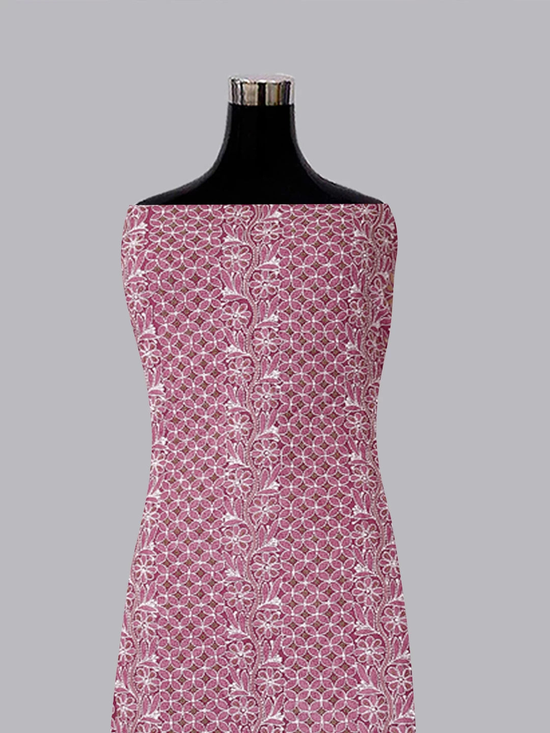 Ada Hand Embroidered Mauve Georgette Lucknowi Chikankari Unstitched Suit Piece With Gotapatti Work 01A391198
