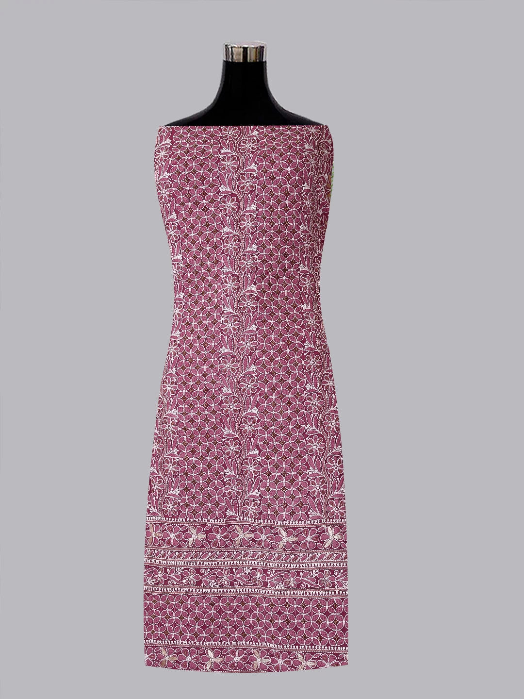 Ada Hand Embroidered Mauve Georgette Lucknowi Chikankari Unstitched Suit Piece With Gotapatti Work 01A391198
