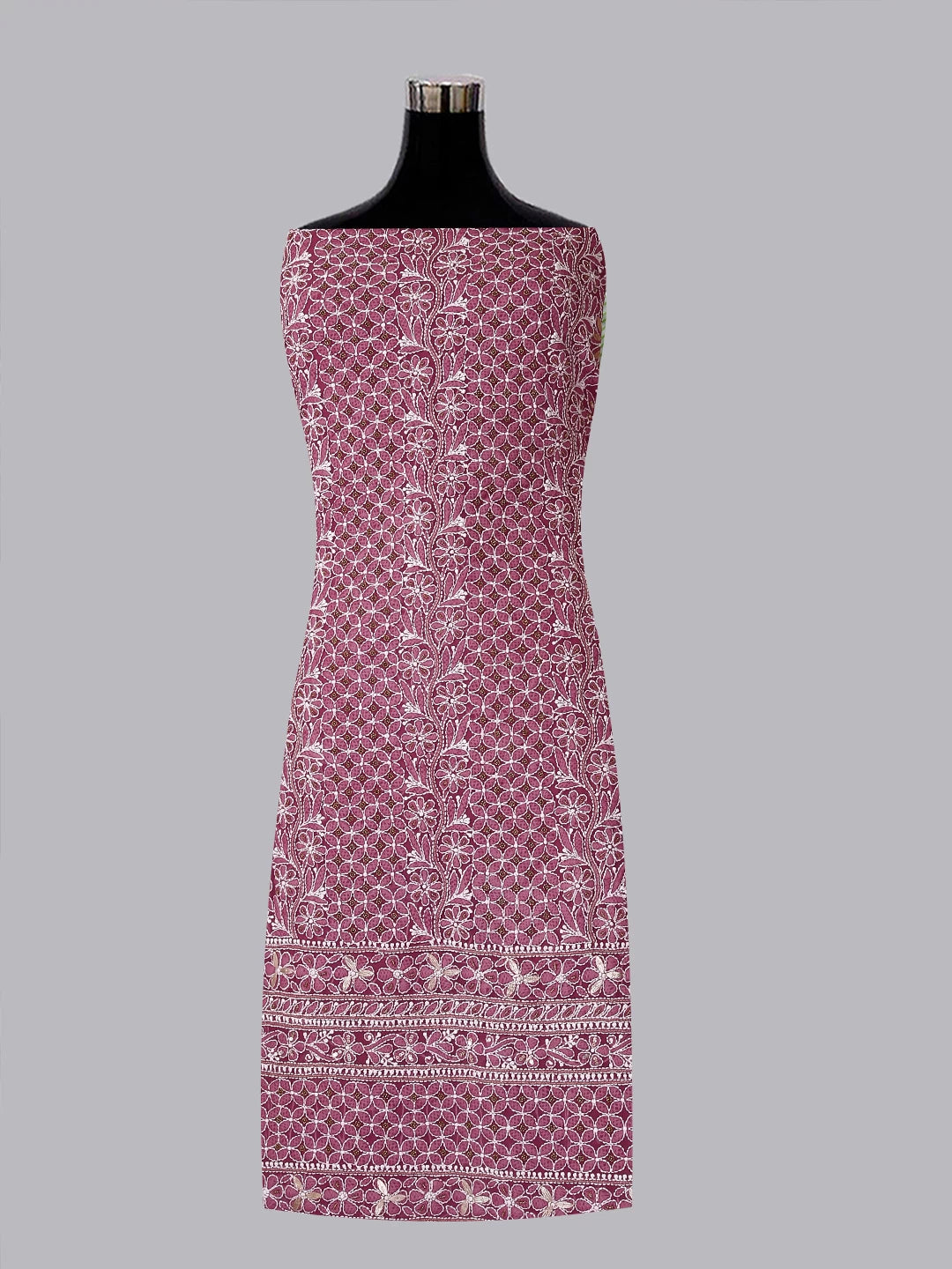 Ada Hand Embroidered Mauve Georgette Lucknowi Chikankari Unstitched Suit Piece With Gotapatti Work 01A391198