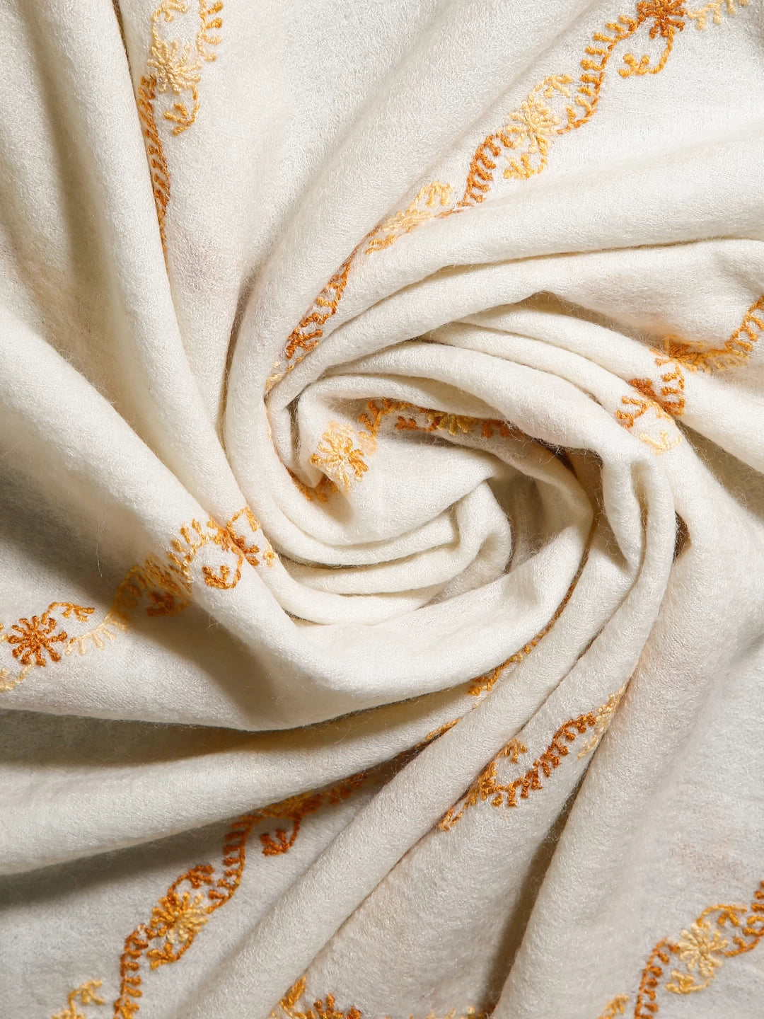 Ada Hand Embroidered Ivory White Pashmina Lucknowi Chikankari Stole 01A125934