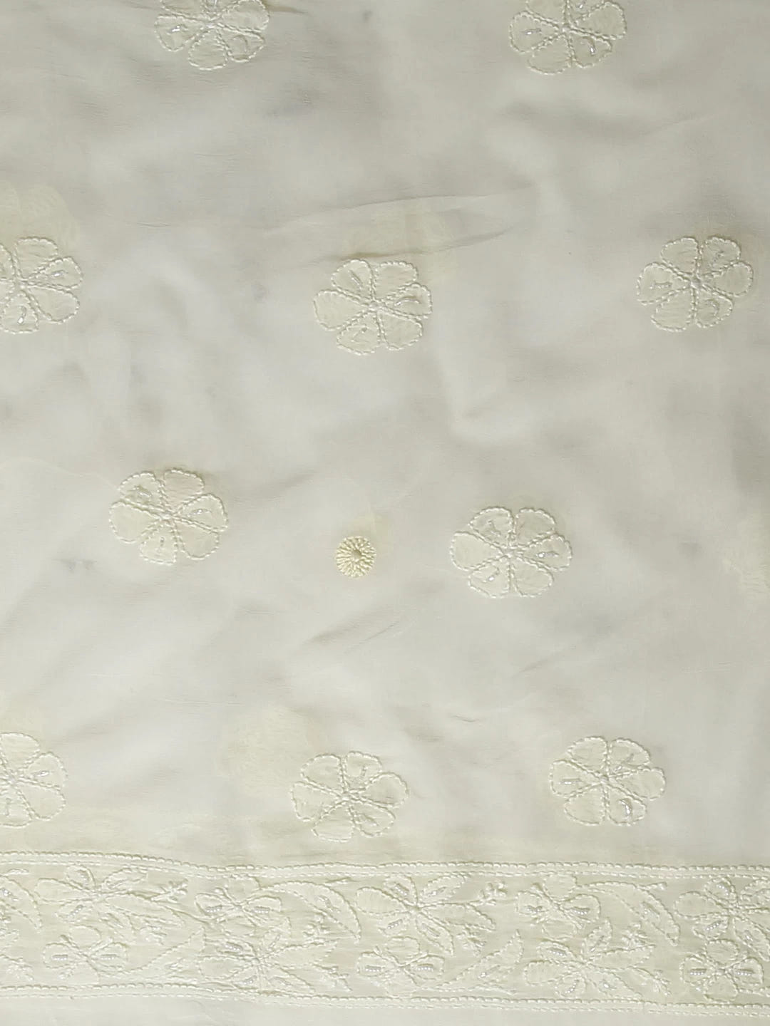 Ada Hand Embroidered Dual shade of Lilac And Lemon Viscose Georgette Lucknowi Chikankari Unstitched Kurta Dupatta Set With Pearl Work 01A405170