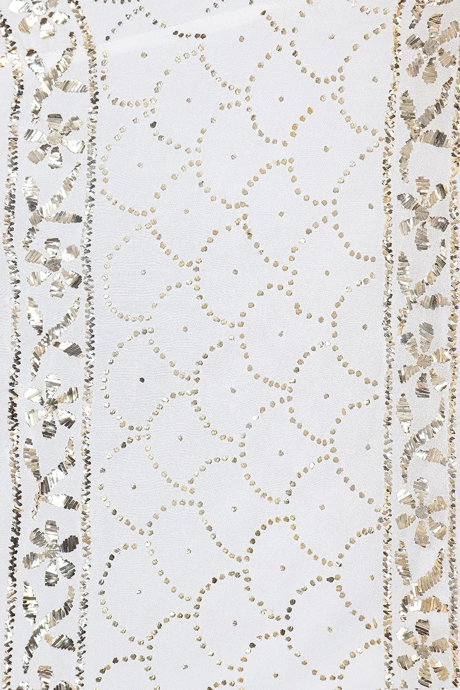 Ada Hand Embroidered Off White Pure Georgette Lucknowi Chikankari Lehenga Skirt (only skirt) With Muqaish Work A210536