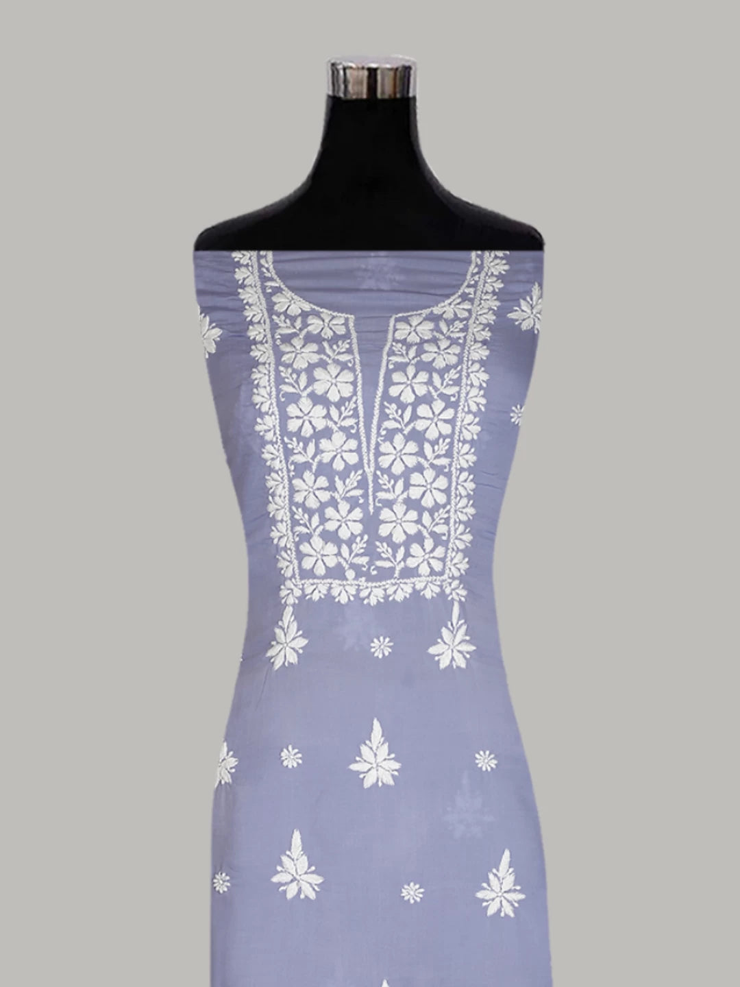 Ada Hand Embroidered Mauve Modal Lucknowi Chikankari Unstitched Kurta Piece 01A451726