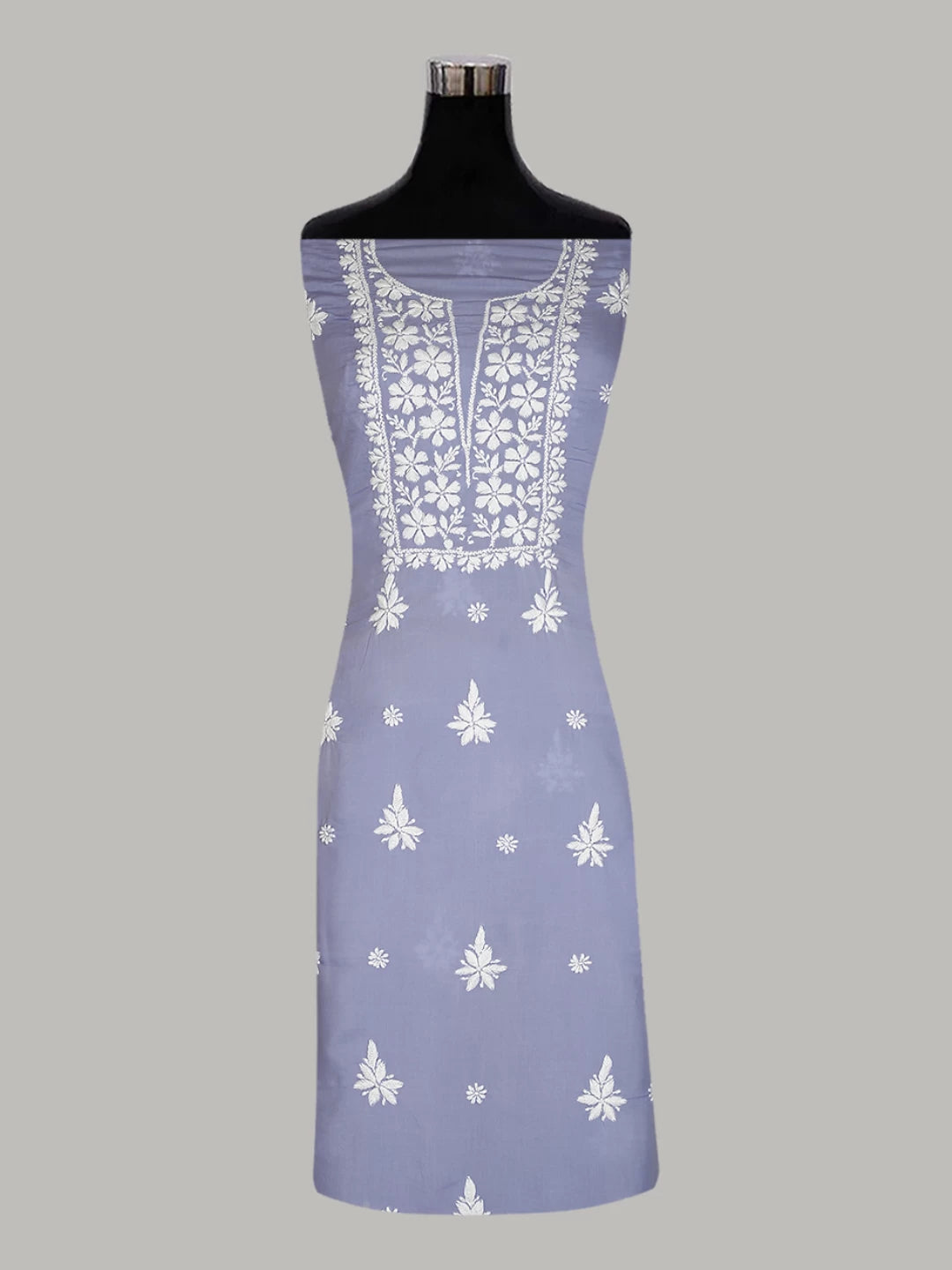 Ada Hand Embroidered Mauve Modal Lucknowi Chikankari Unstitched Kurta Piece 01A451726
