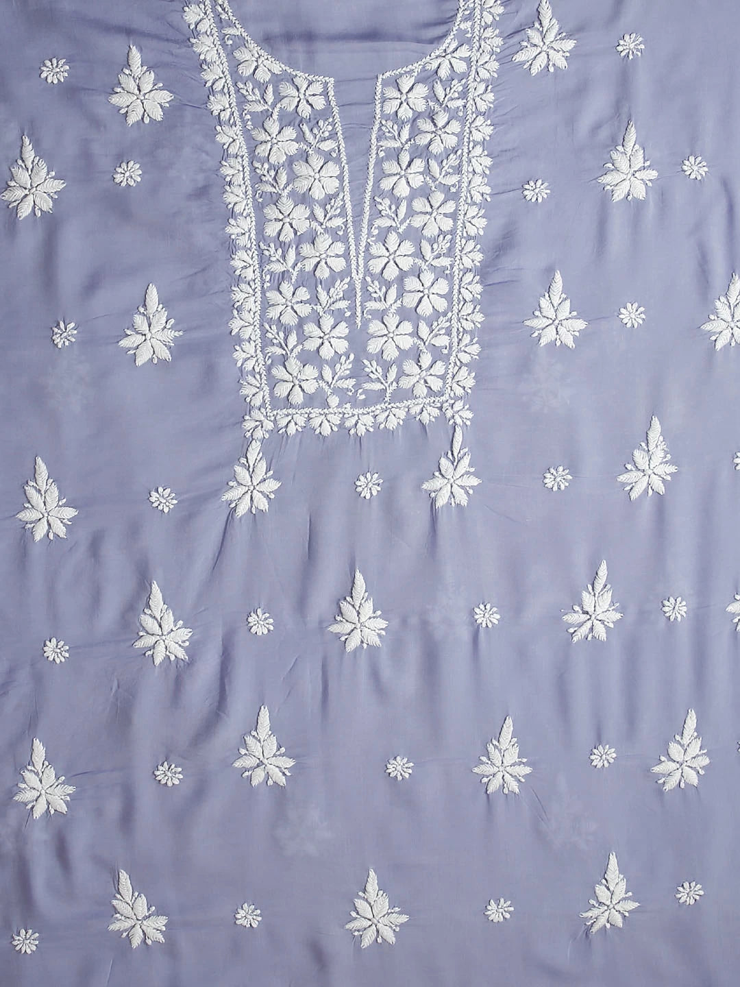Ada Hand Embroidered Mauve Modal Lucknowi Chikankari Unstitched Kurta Piece 01A451726