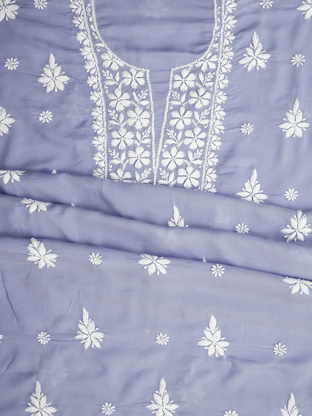 Ada Hand Embroidered Mauve Modal Lucknowi Chikankari Unstitched Kurta Piece 01A451726