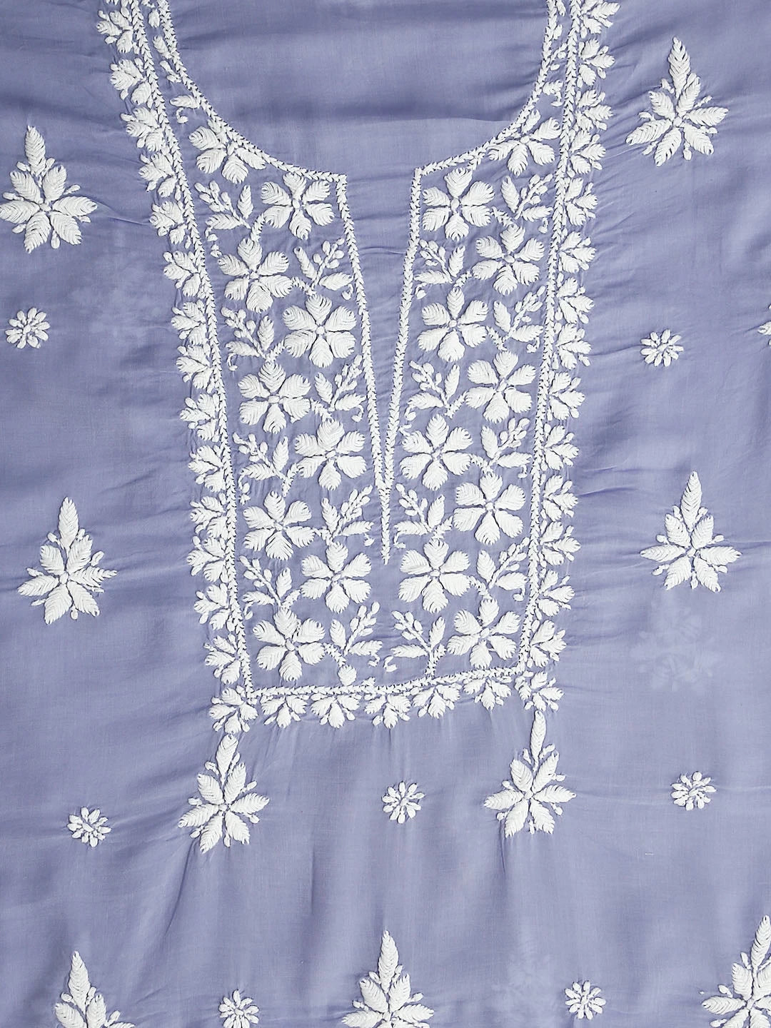 Ada Hand Embroidered Mauve Modal Lucknowi Chikankari Unstitched Kurta Piece 01A451726