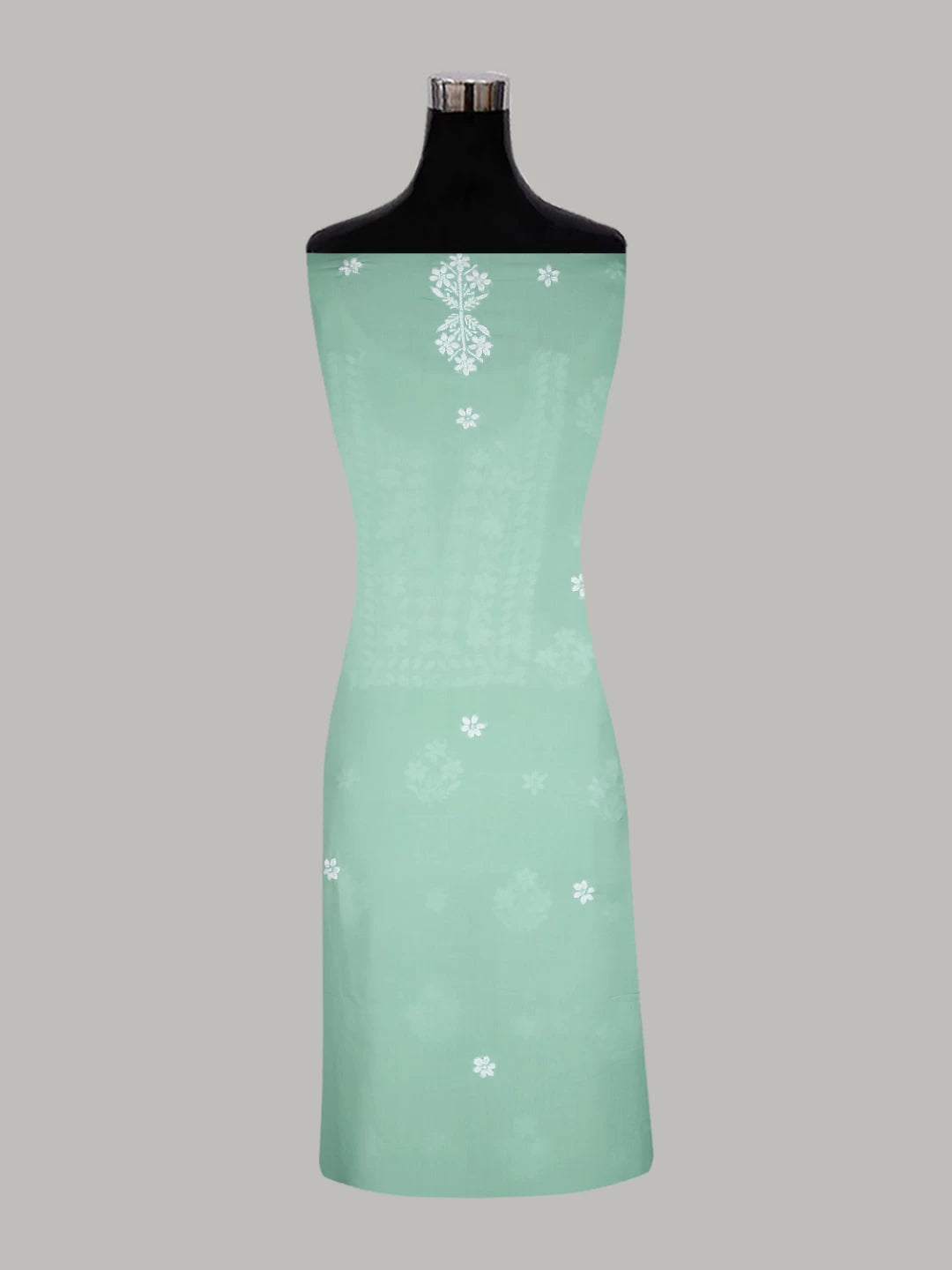 Ada Hand Embroidered Sea Green Modal Lucknowi Chikankari Unstitched Kurta Piece 01A451730