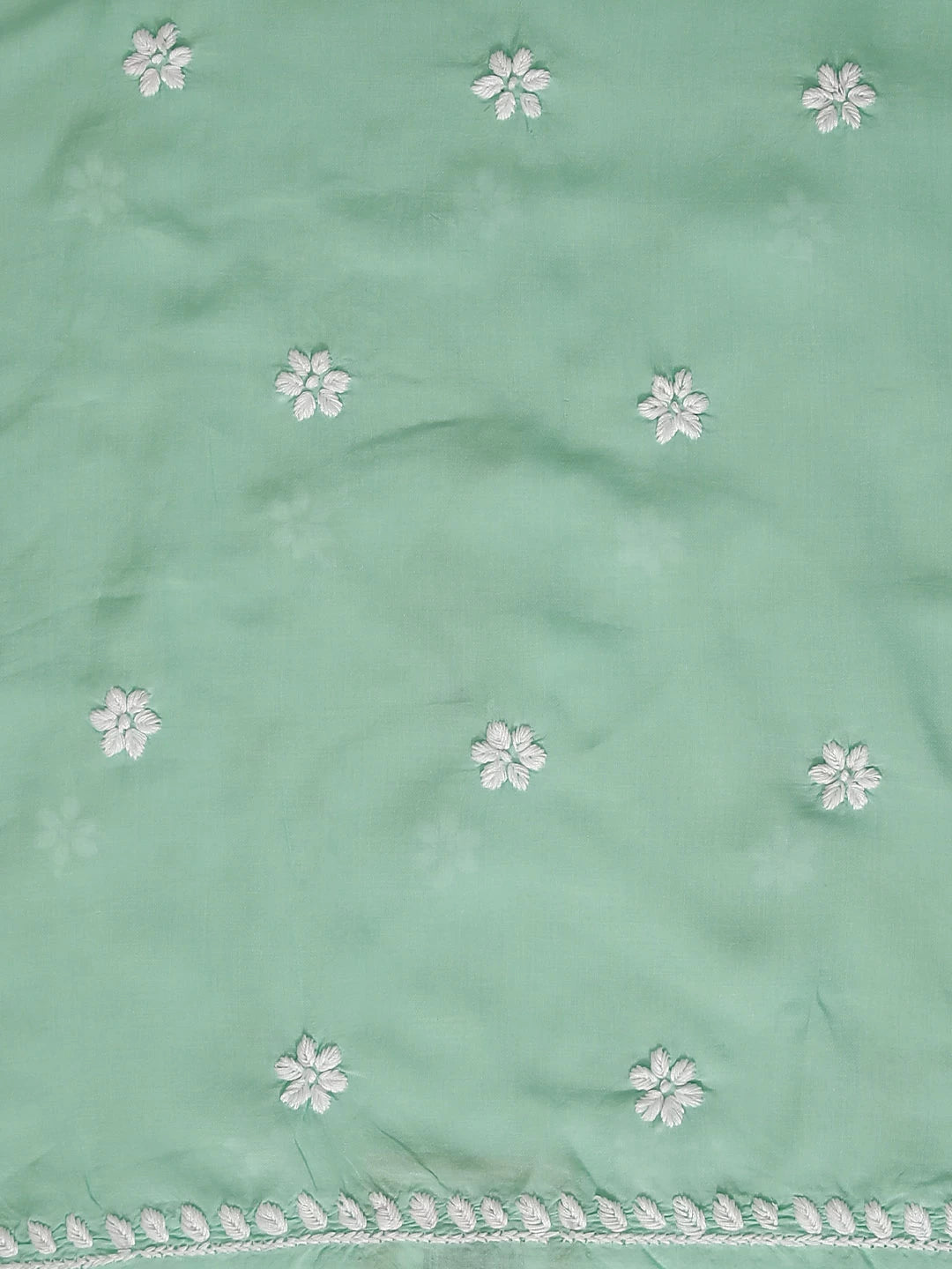 Ada Hand Embroidered Sea Green Modal Lucknowi Chikankari Unstitched Kurta Piece 01A451730