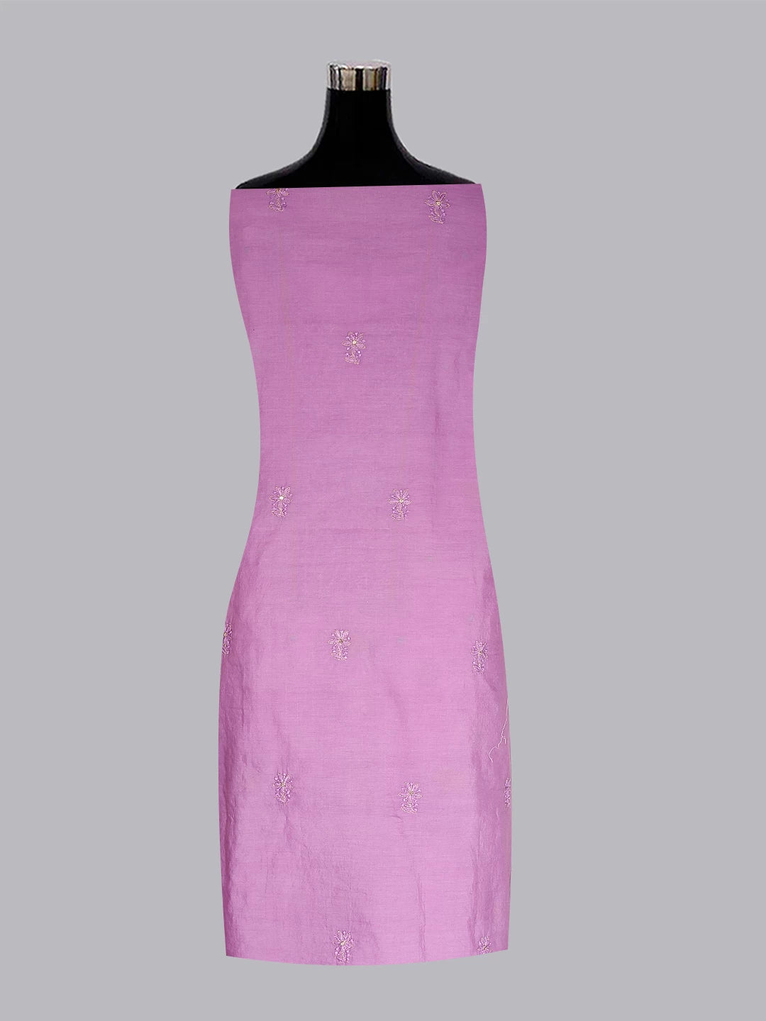 Ada Hand Embroidered Mauve Chanderi Lucknowi Chikankari Unstitched Kurta Dupatta Set With Pearl Work 01A301816