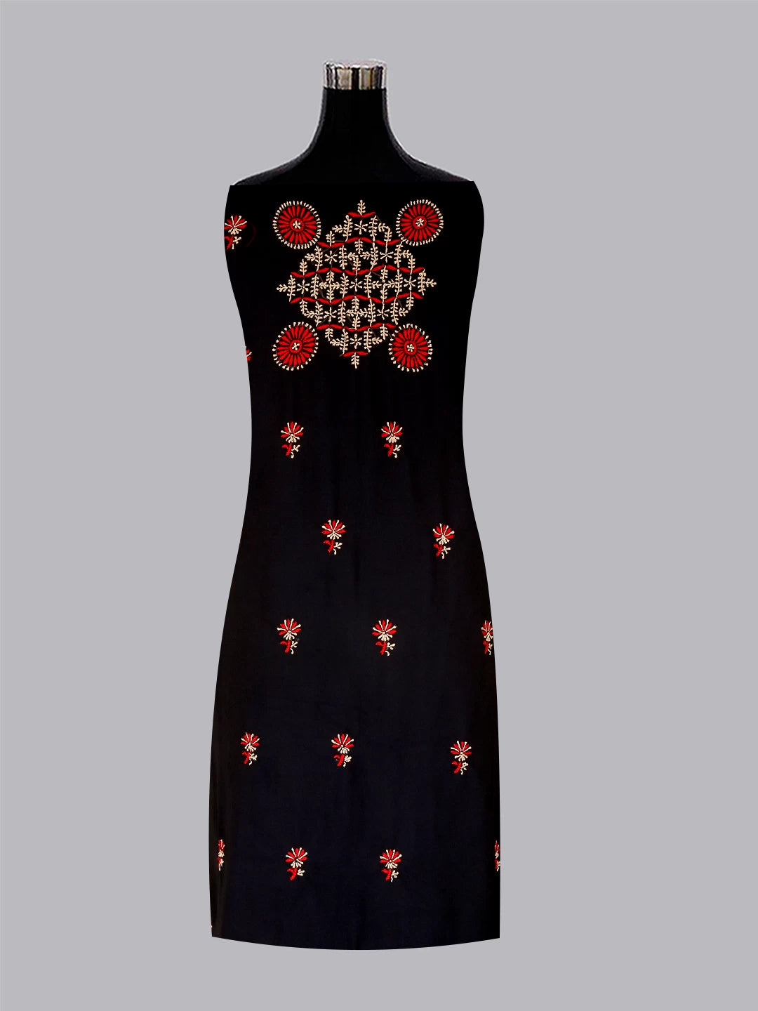 Ada Hand Embroidered Black Georgette Lucknowi Chikankari Unstitched Suit Piece With Mukaish Work 01A309107