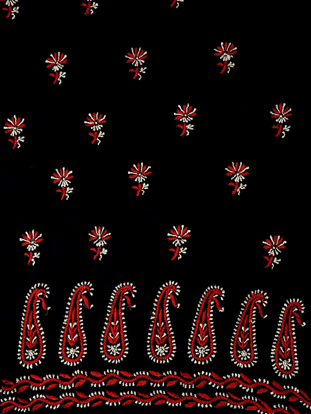 Ada Hand Embroidered Black Georgette Lucknowi Chikankari Unstitched Suit Piece With Mukaish Work 01A309107