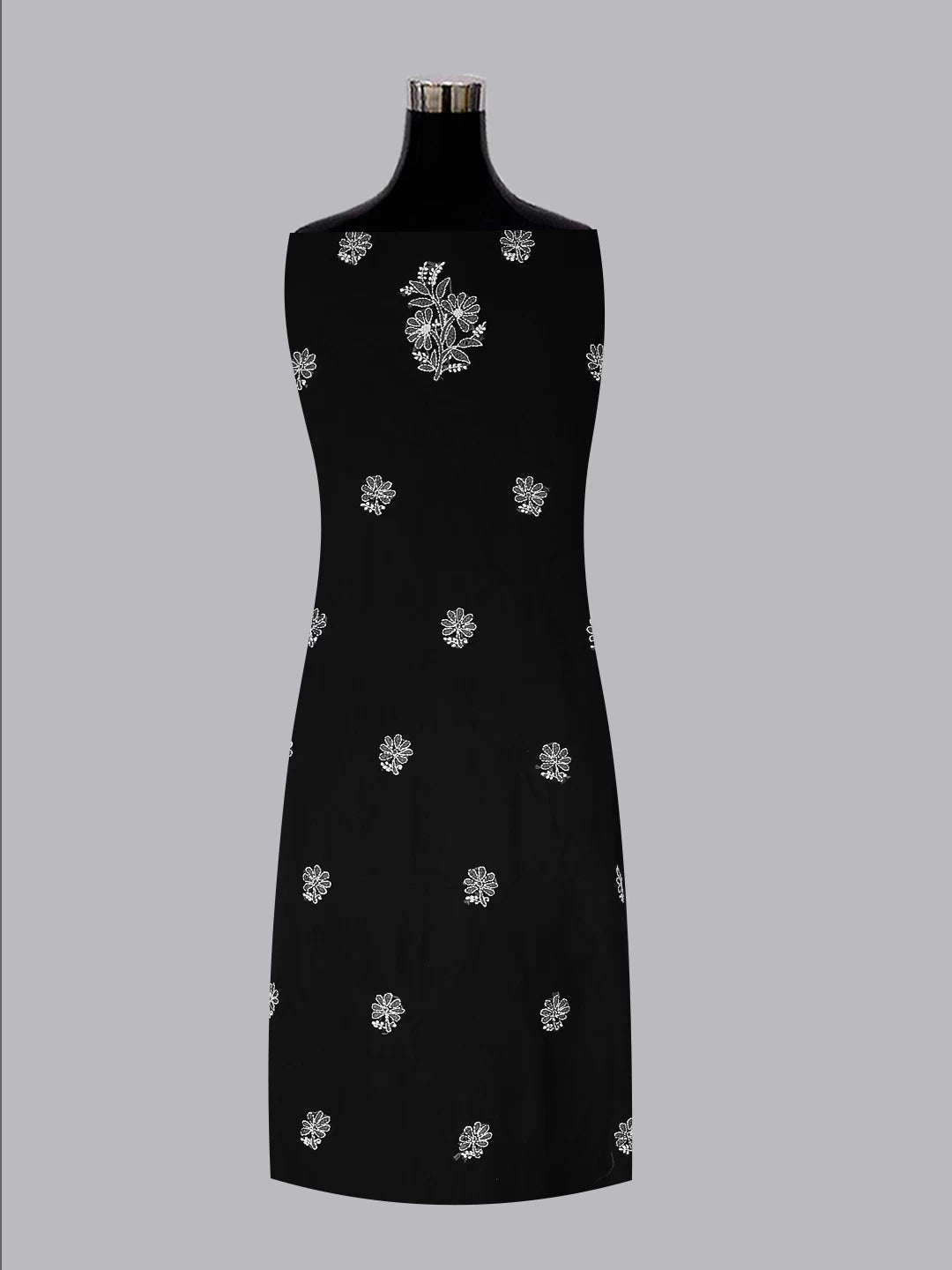 Ada Hand Embroidered Black Georgette Lucknowi Chikankari Unstitched Suit Piece A211279