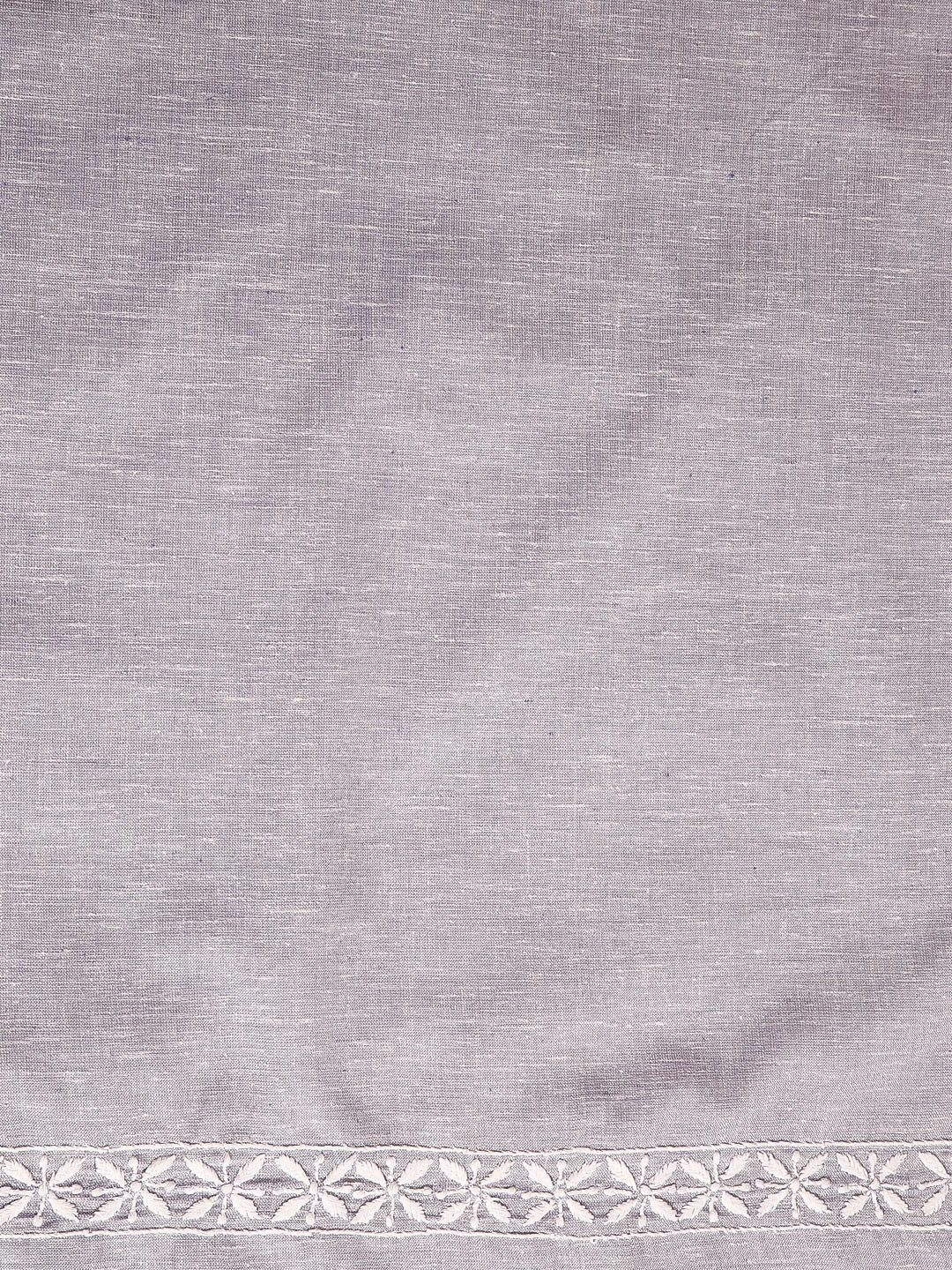 Ada Hand Embroidered Mauve Khadi Linen Lucknowi Chikankari Unstitched Men's Kurta Piece 01A421725