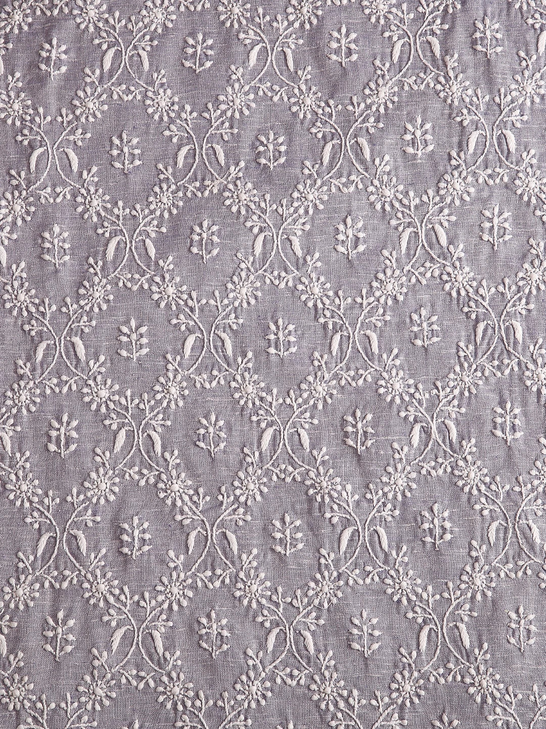Ada Hand Embroidered Mauve Khadi Linen Lucknowi Chikankari Unstitched Men's Kurta Piece 01A421725
