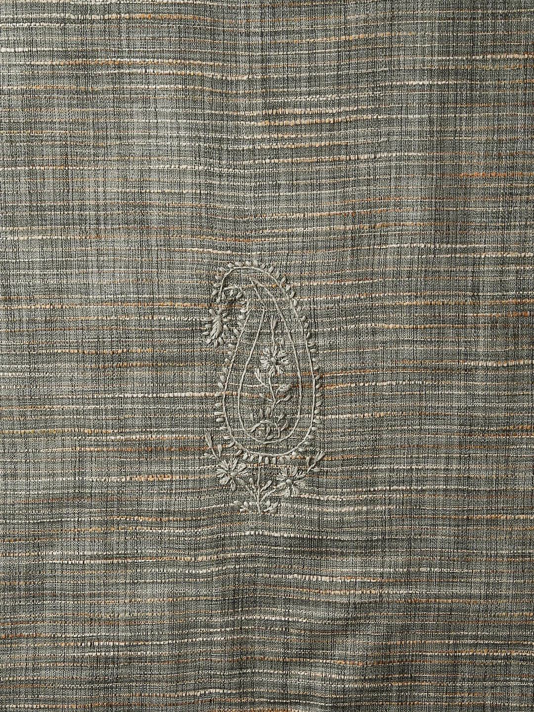 Ada Hand Embroidered Green Khadi Cotton Lucknowi Chikankari Unstitched Men's Kurta Piece 01A437120