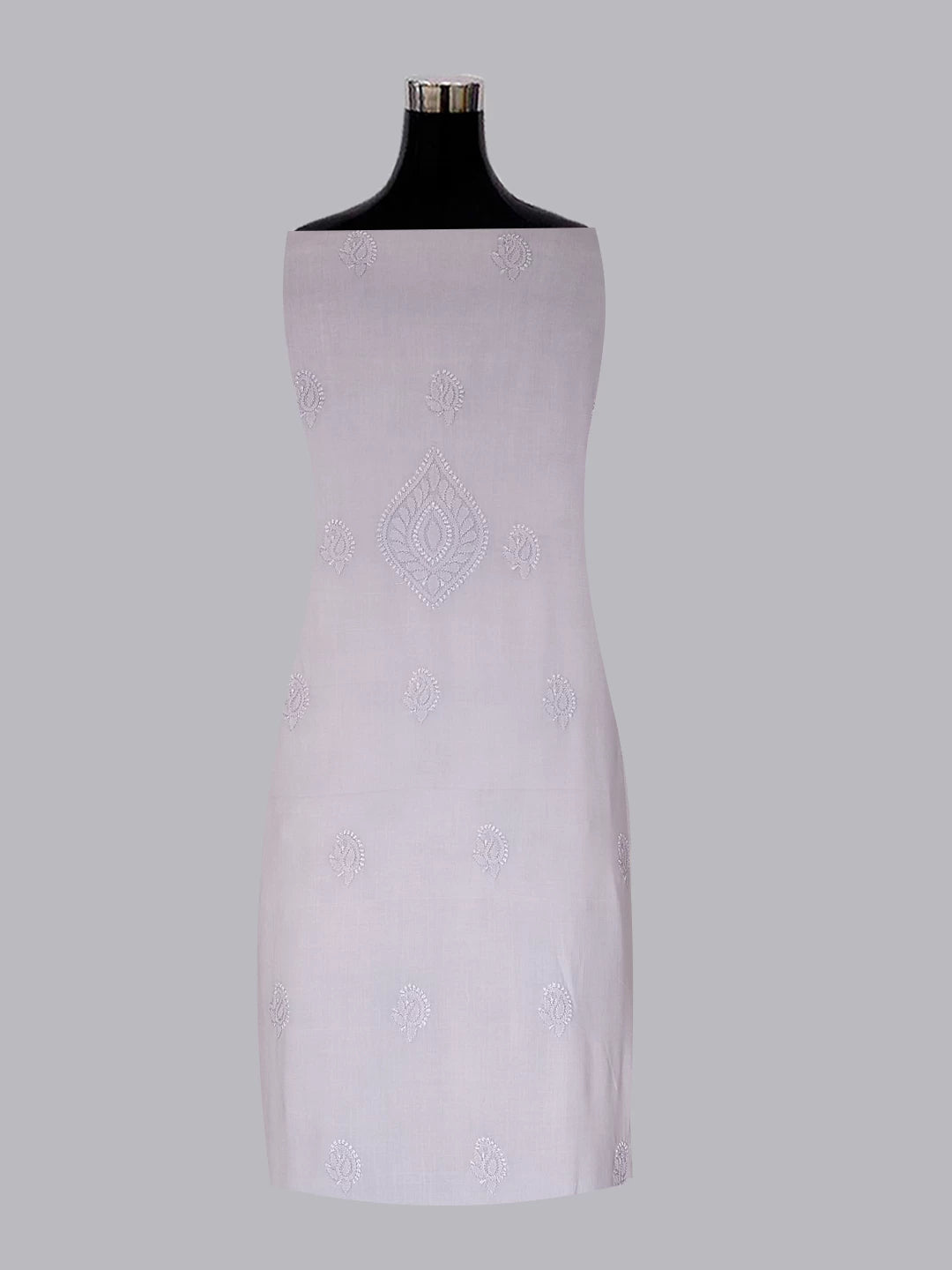 Ada Hand Embroidered Light Grey Modal Lucknowi Chikankari Unstitched Suit Piece 01A368099