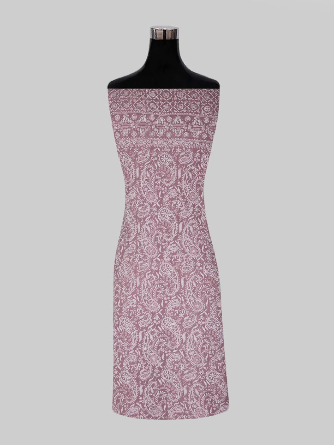 Ada Hand Embroidered Pink Pure Georgette Lucknowi Chikankari Unstitched Kurta Piece A21482