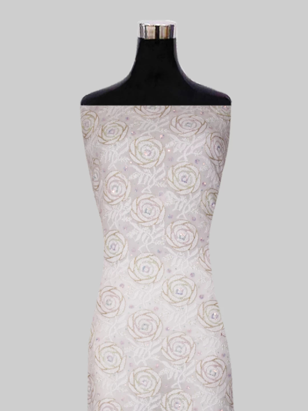 Ada Hand Embroidered White Pure Georgette Lucknowi Chikankari Unstitched Kurta Dupatta Set With Cutdana Work 01A421868