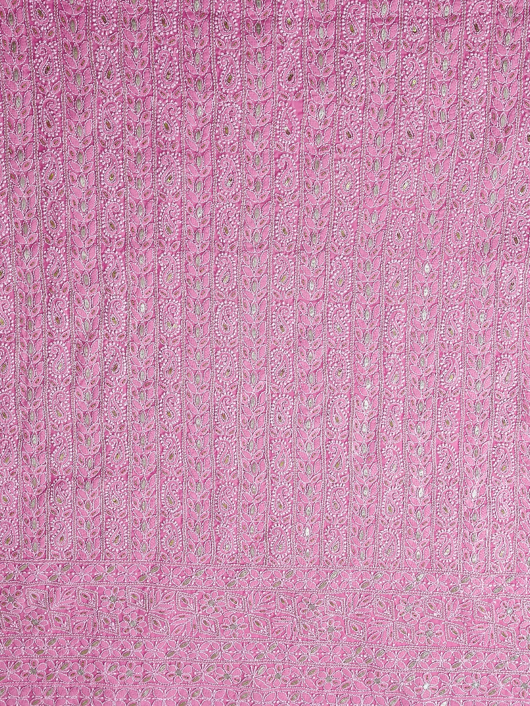 Ada Hand Embroidered Light Pink Georgette Lucknowi Chikankari Unstitched Suit Piece With Gotapatti 01A385424