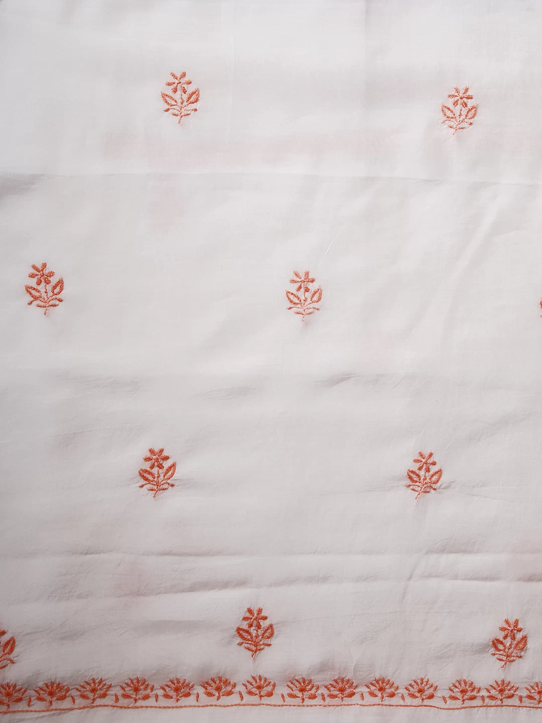 Ada Hand Embroidered White Muslin Lucknowi Chikankari Unstitched Suit Piece 01A435424