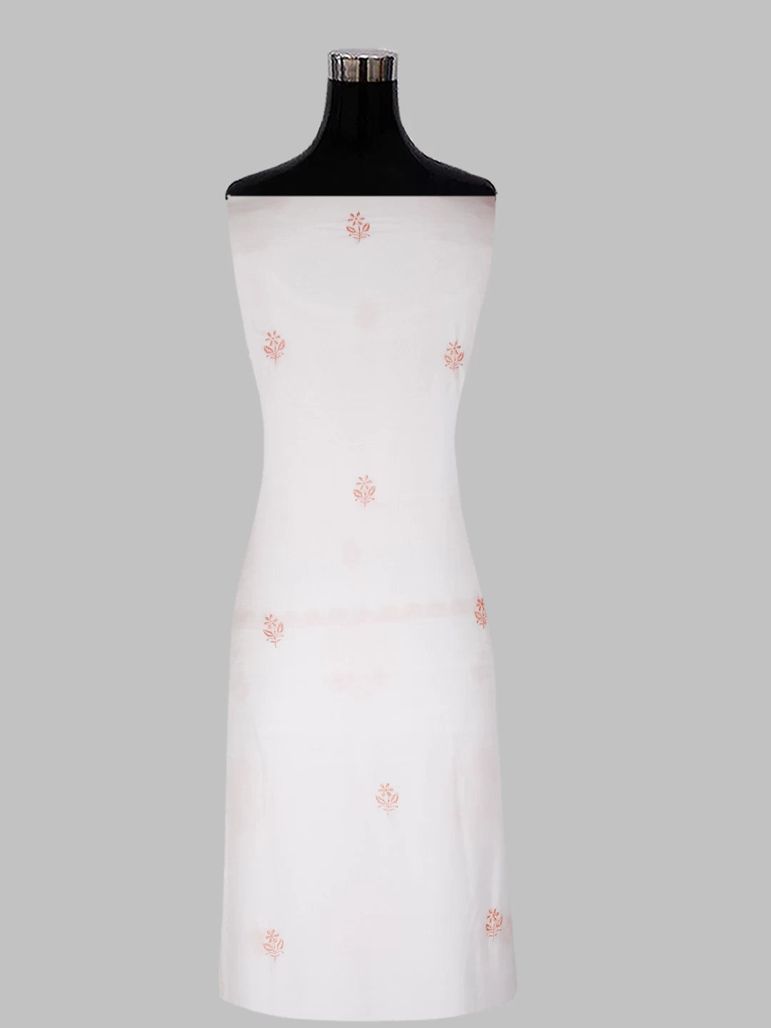 Ada Hand Embroidered White Muslin Lucknowi Chikankari Unstitched Suit Piece 01A435424