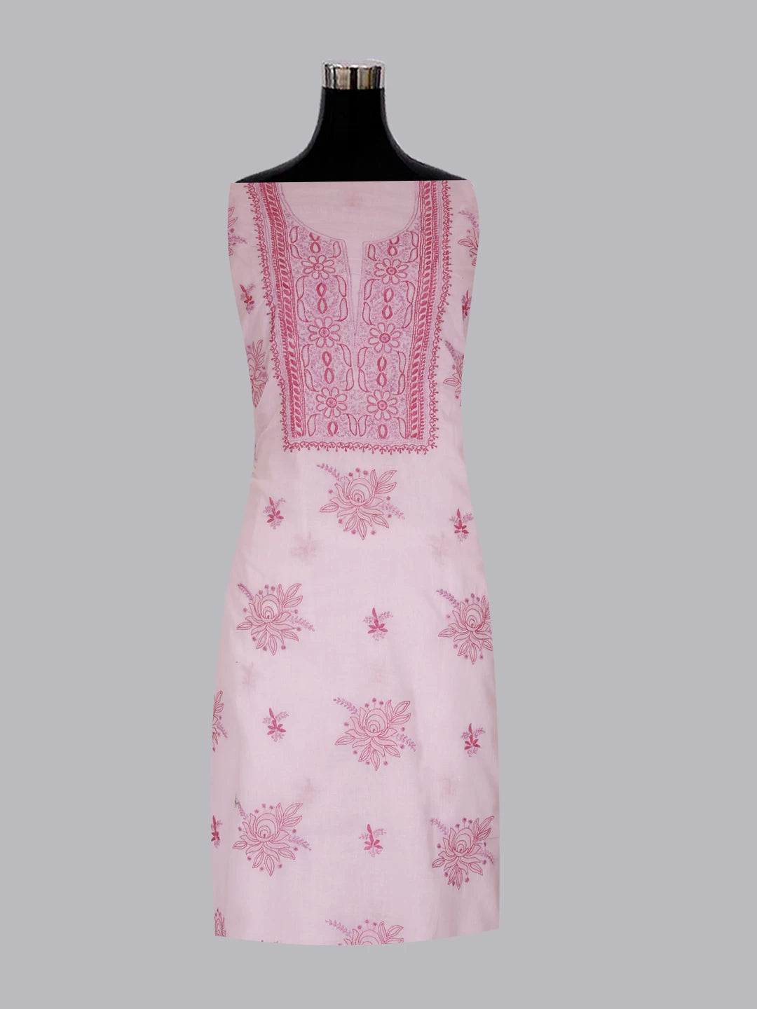 Ada Hand Embroidered Lilac Cotton Lucknowi Chikankari Unstitched Suit Piece 01A461198