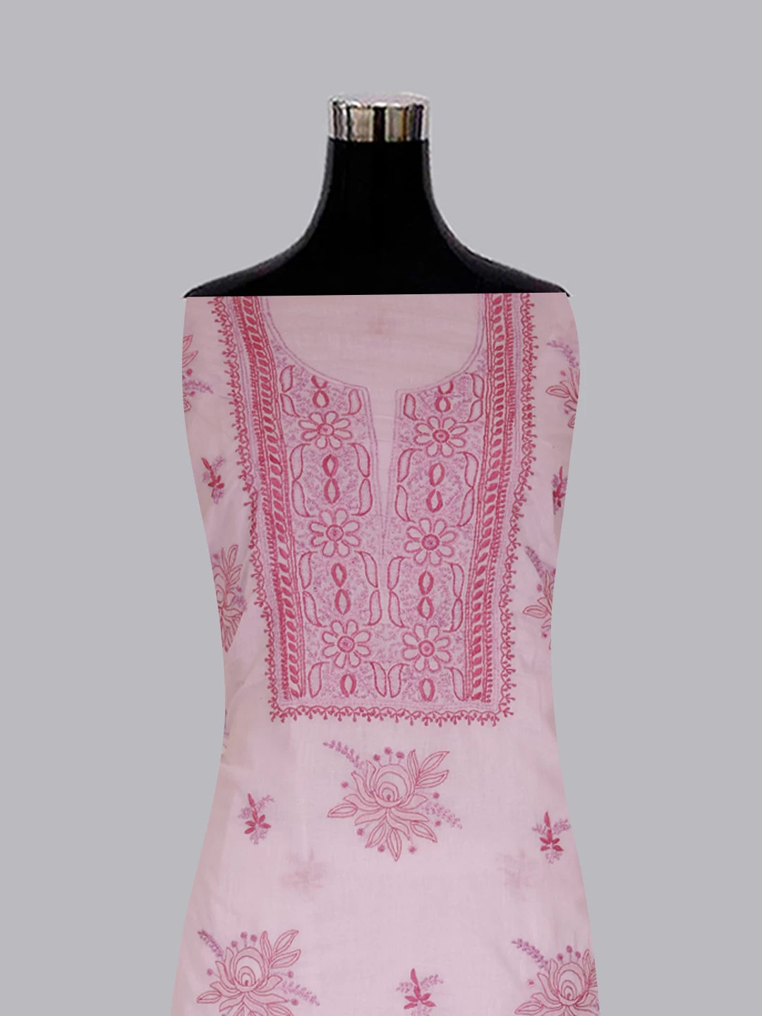 Ada Hand Embroidered Lilac Cotton Lucknowi Chikankari Unstitched Suit Piece 01A461198